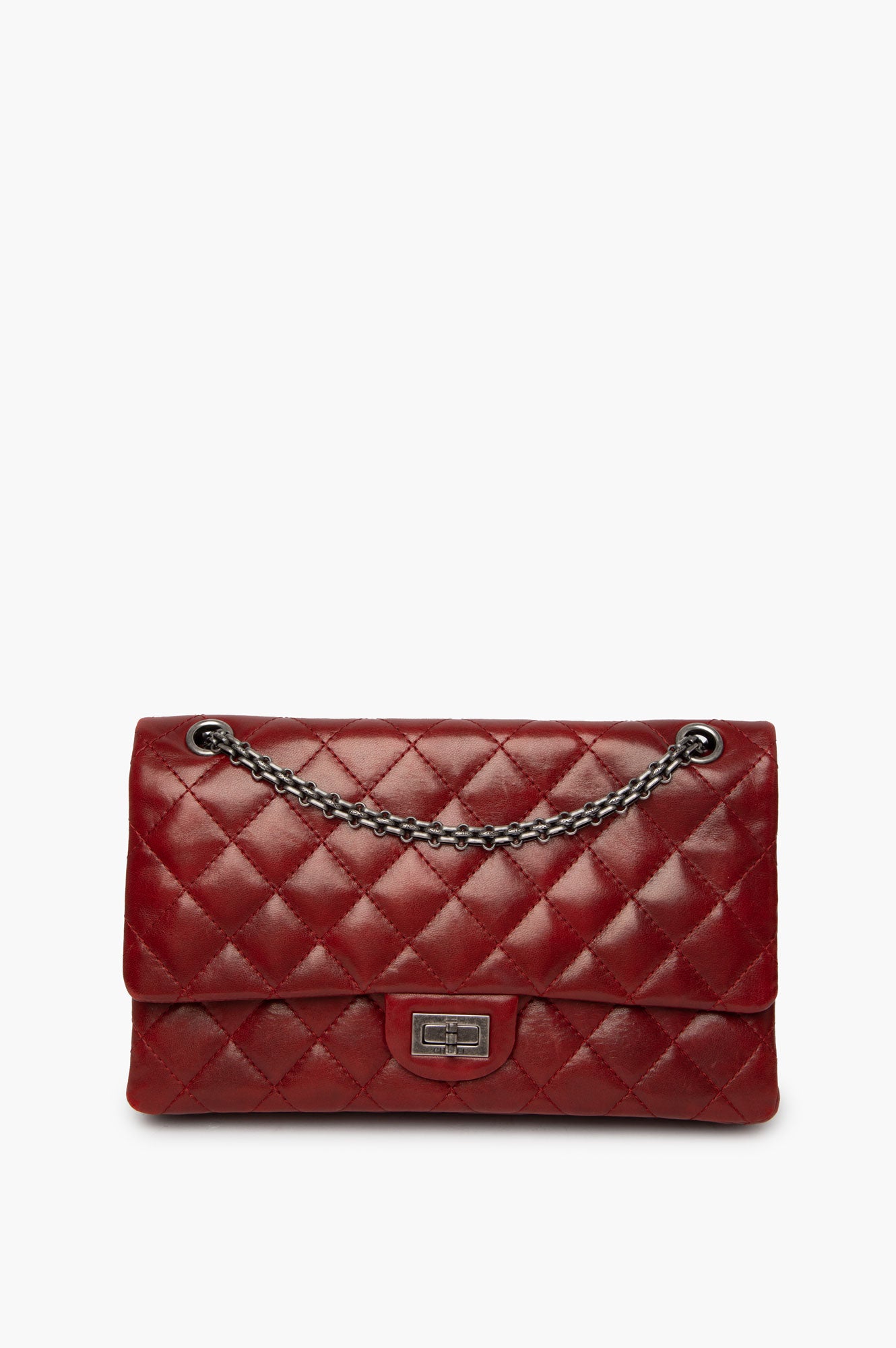 Chanel 2010 Red Aged Calfskin 2.55 Reissue Bag