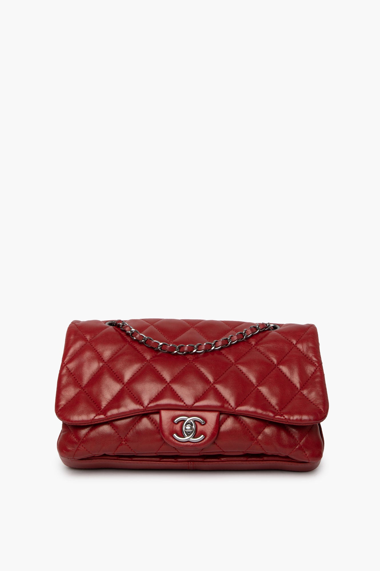 Chanel 2012 Red Lambskin Flap Bag