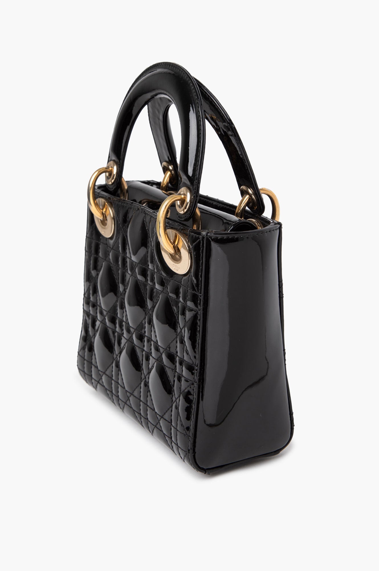 Christian Dior Black Patent Mini Lady Dior