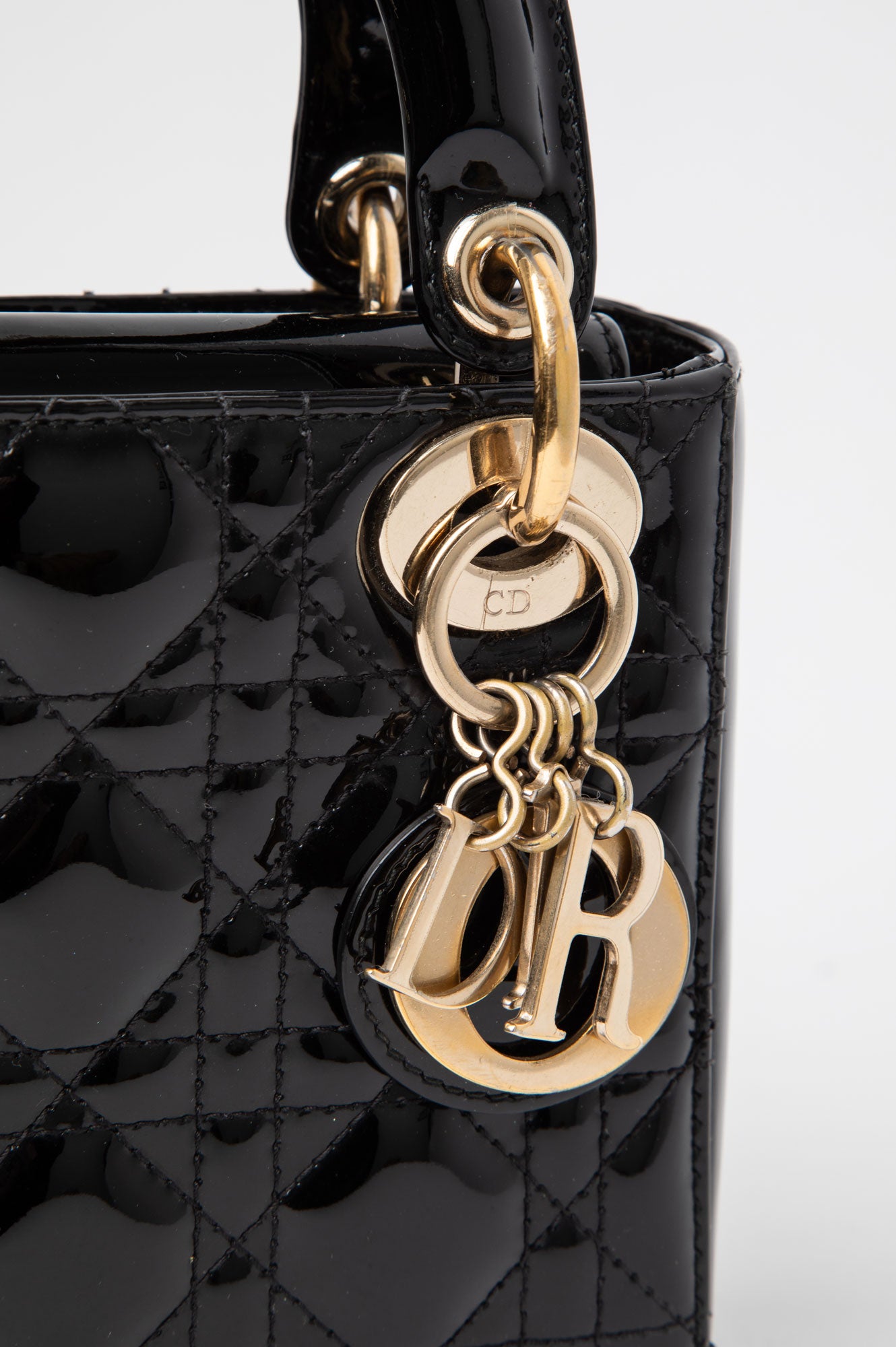 Christian Dior Black Patent Mini Lady Dior