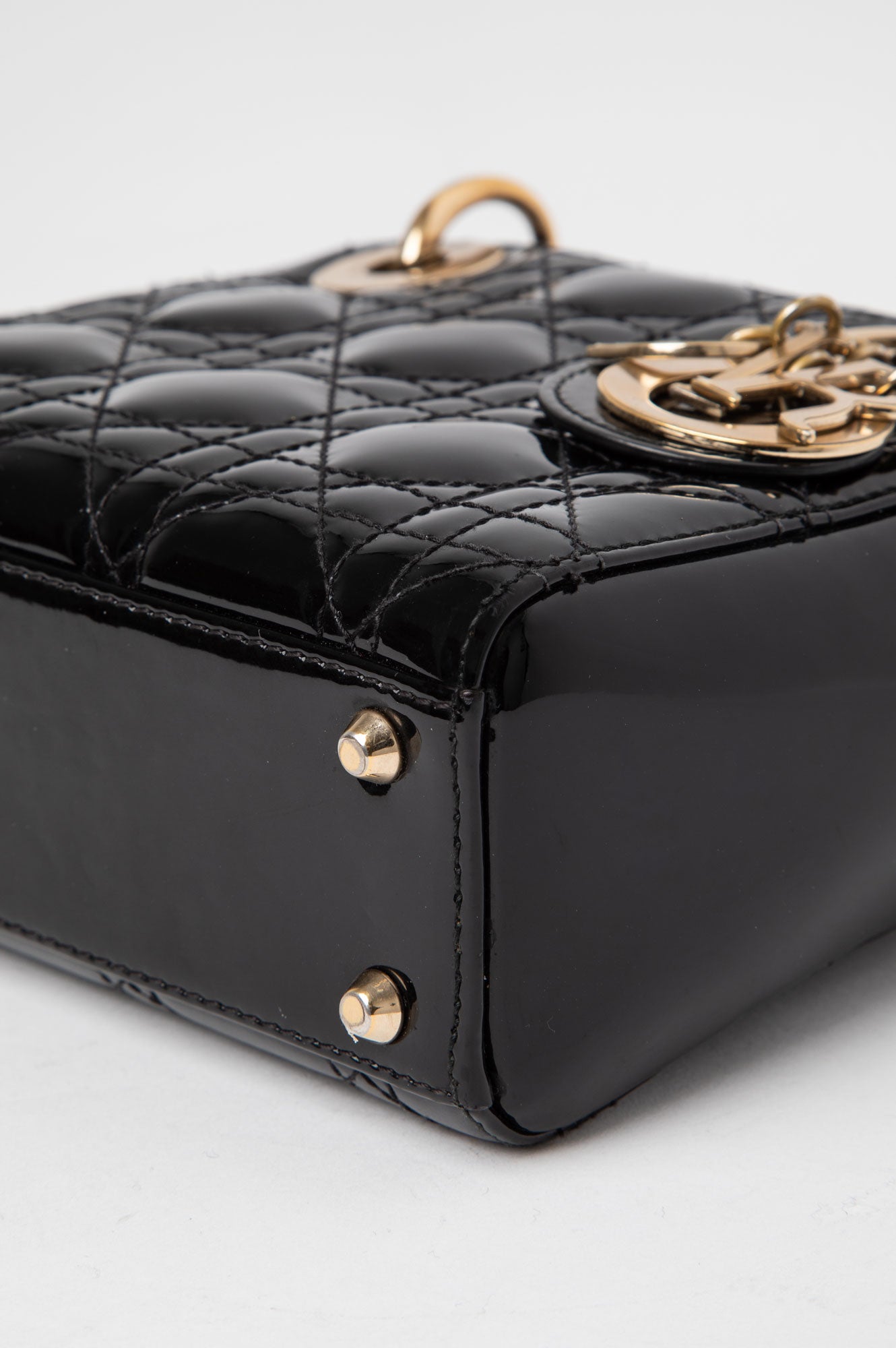 Christian Dior Black Patent Mini Lady Dior