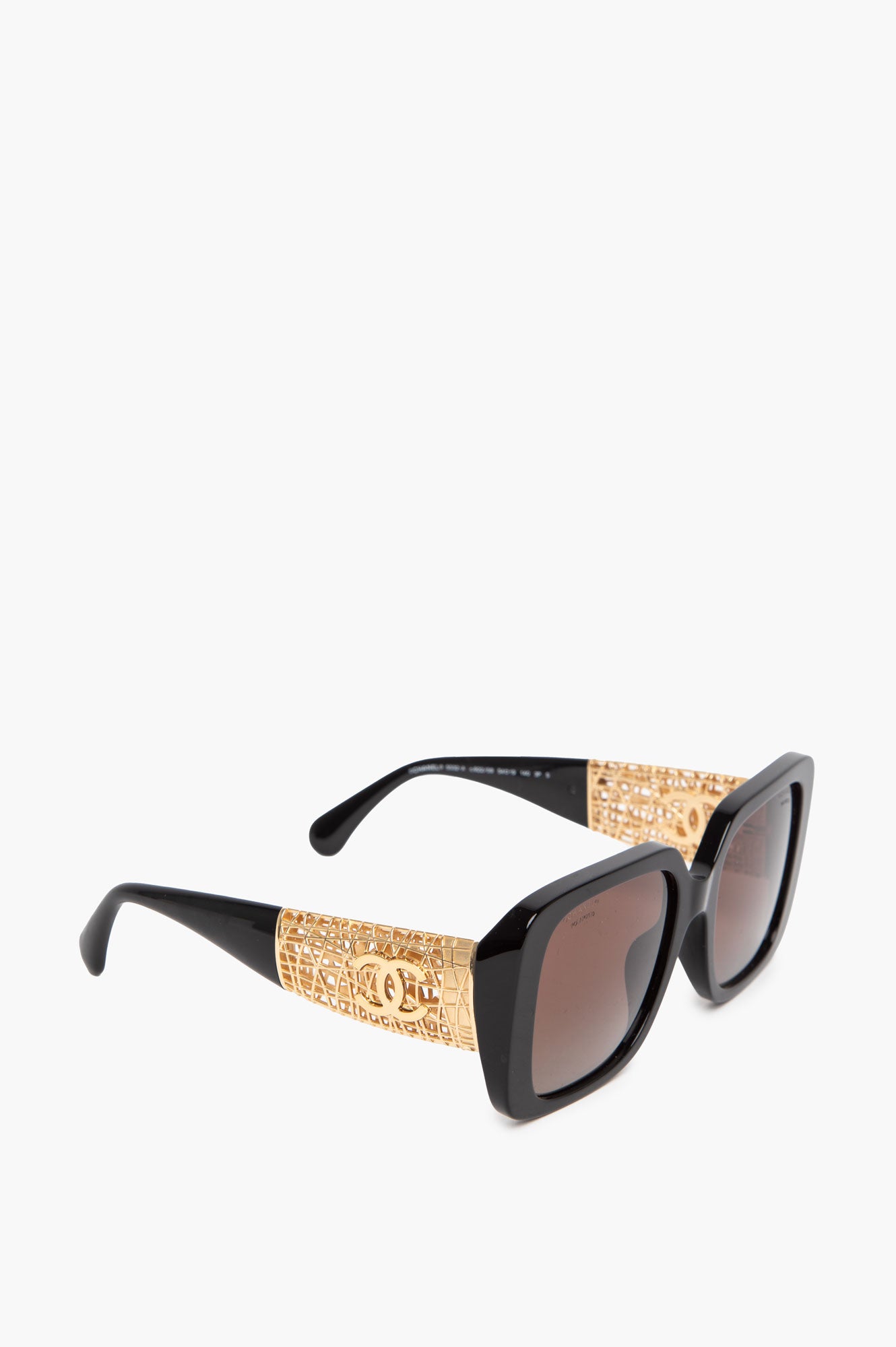 Chanel Polarized Square Gold Metal Sunglasses CH5532