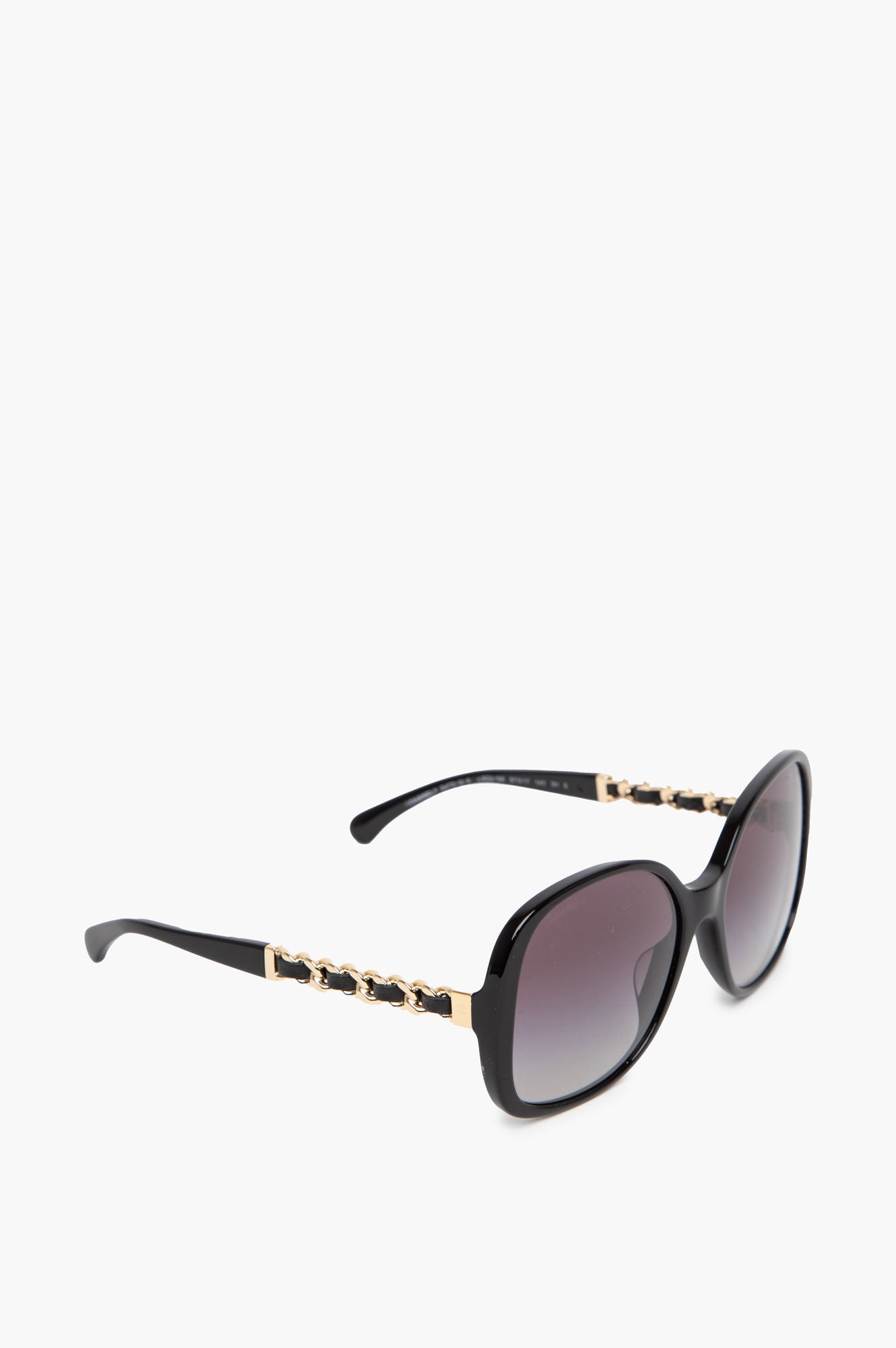 Chanel Black Gold Metal Chain CC Logo Sunglasses