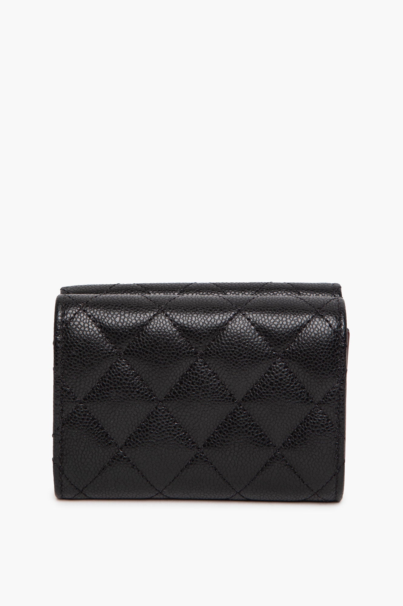 Chanel Small Black Caviar Trifold Flap Wallet
