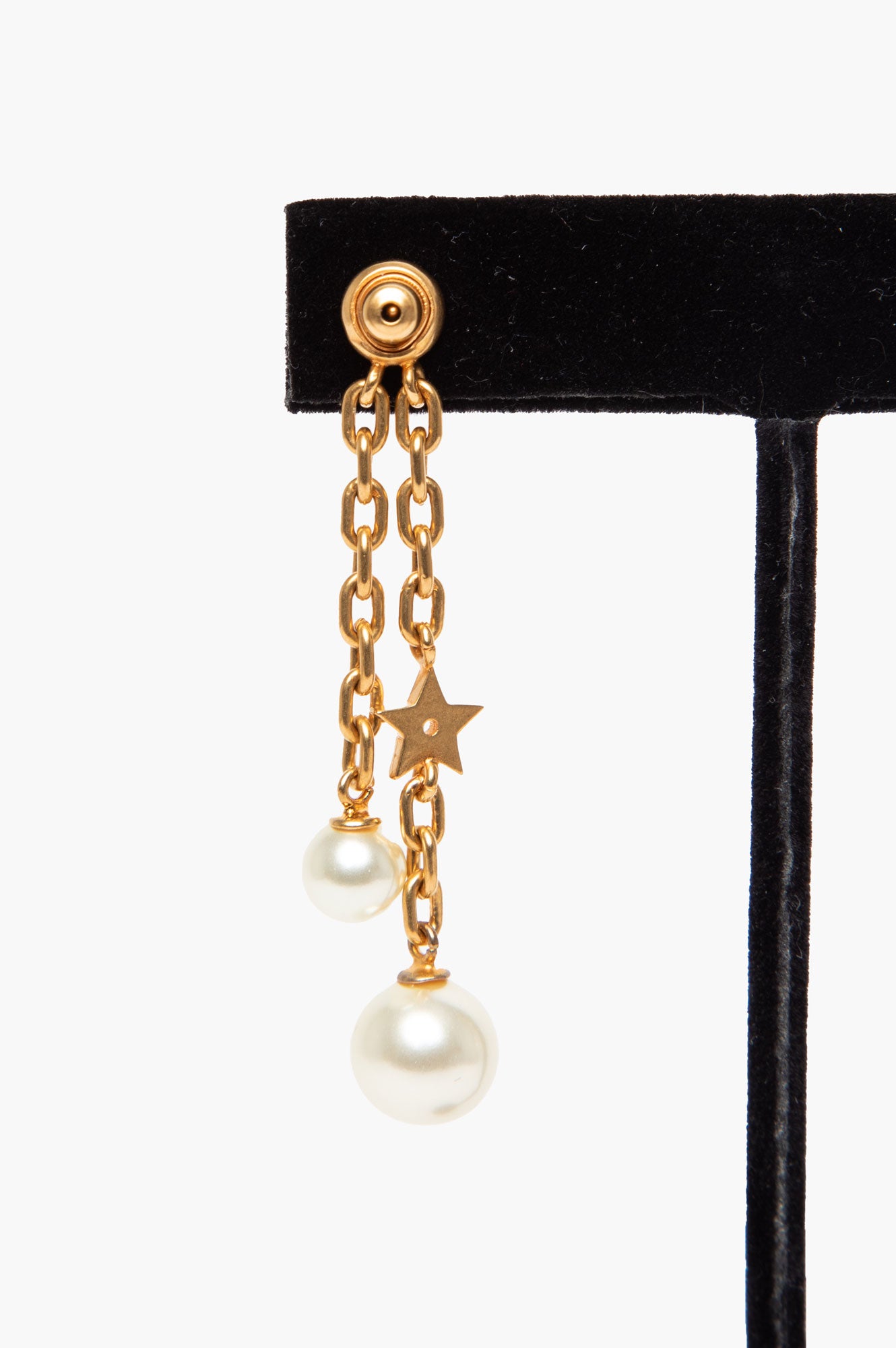 Christian Dior Tribales Gold Pearl Drop Earrings