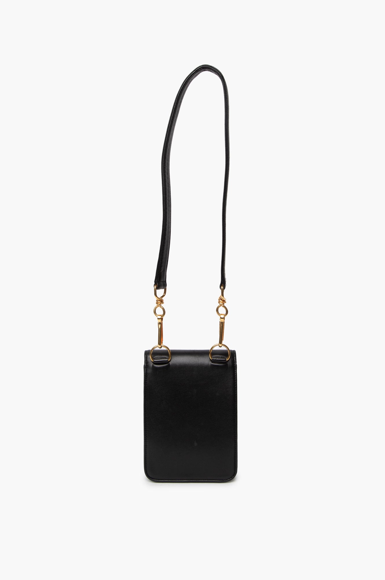 Chanel Vintage Black Leather Pouch With Gold Plated Hardware