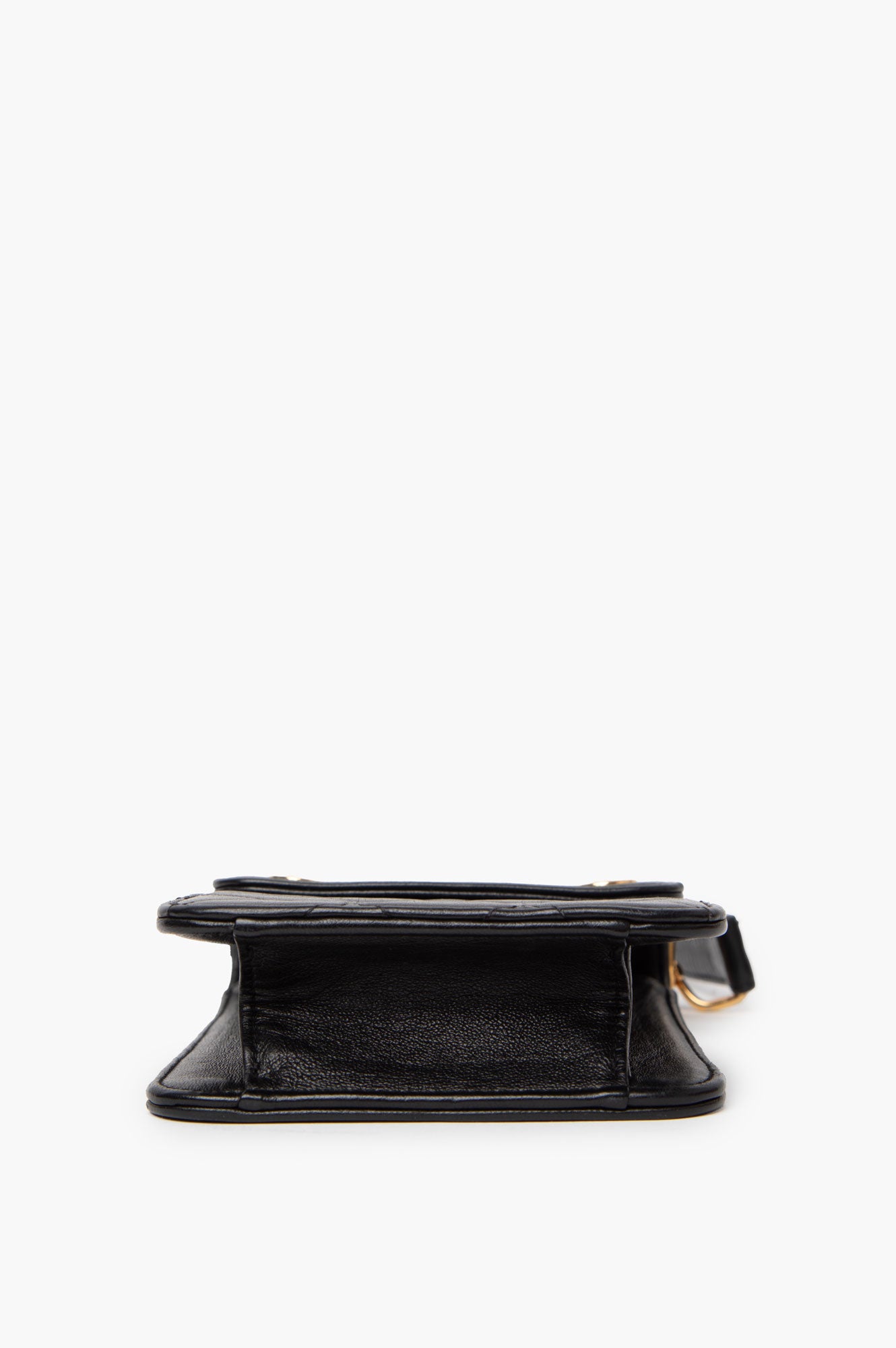 Chanel Vintage Black Leather Pouch With Gold Plated Hardware