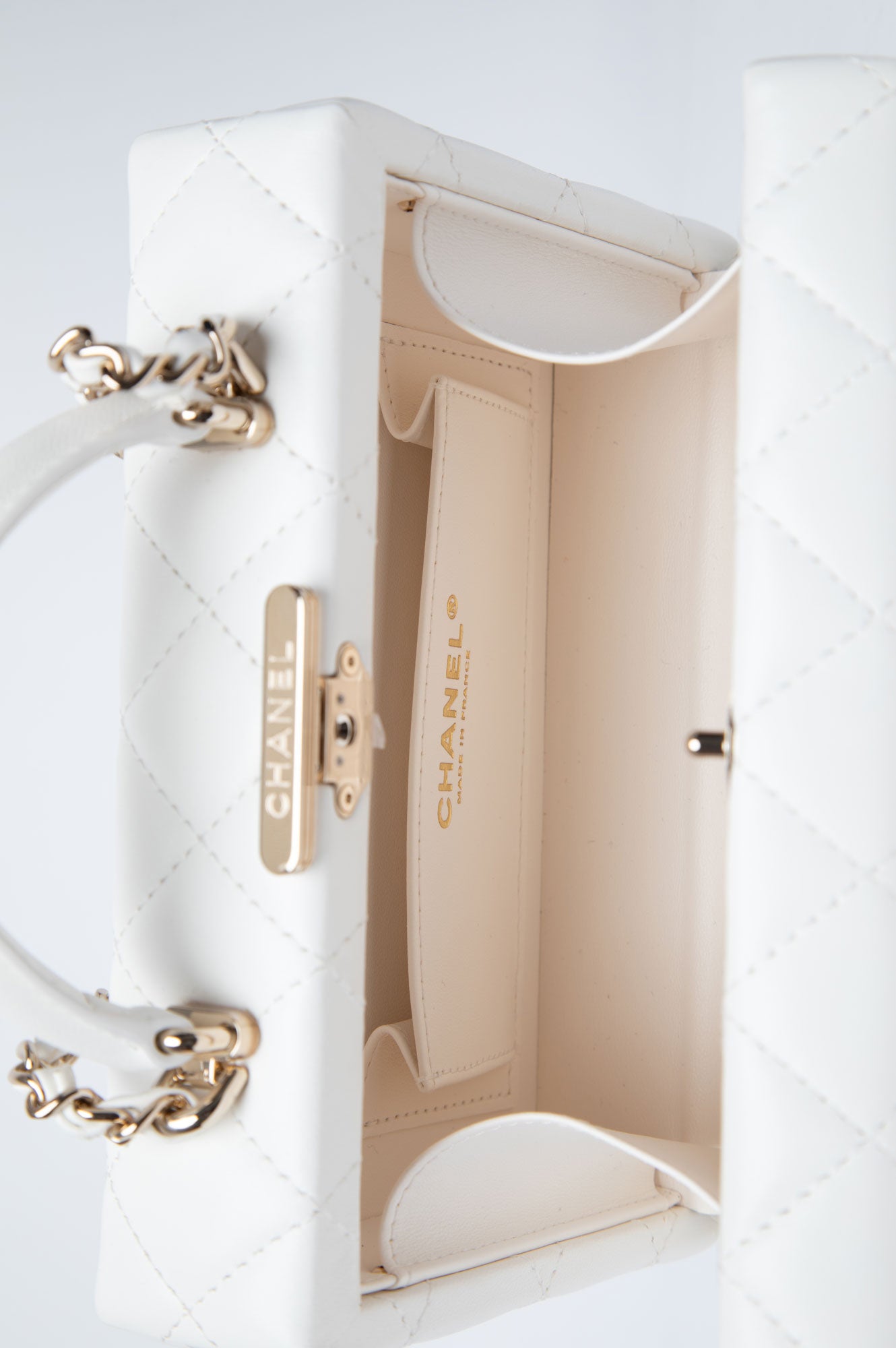 Chanel 2024 White Lambskin Vanity Bag