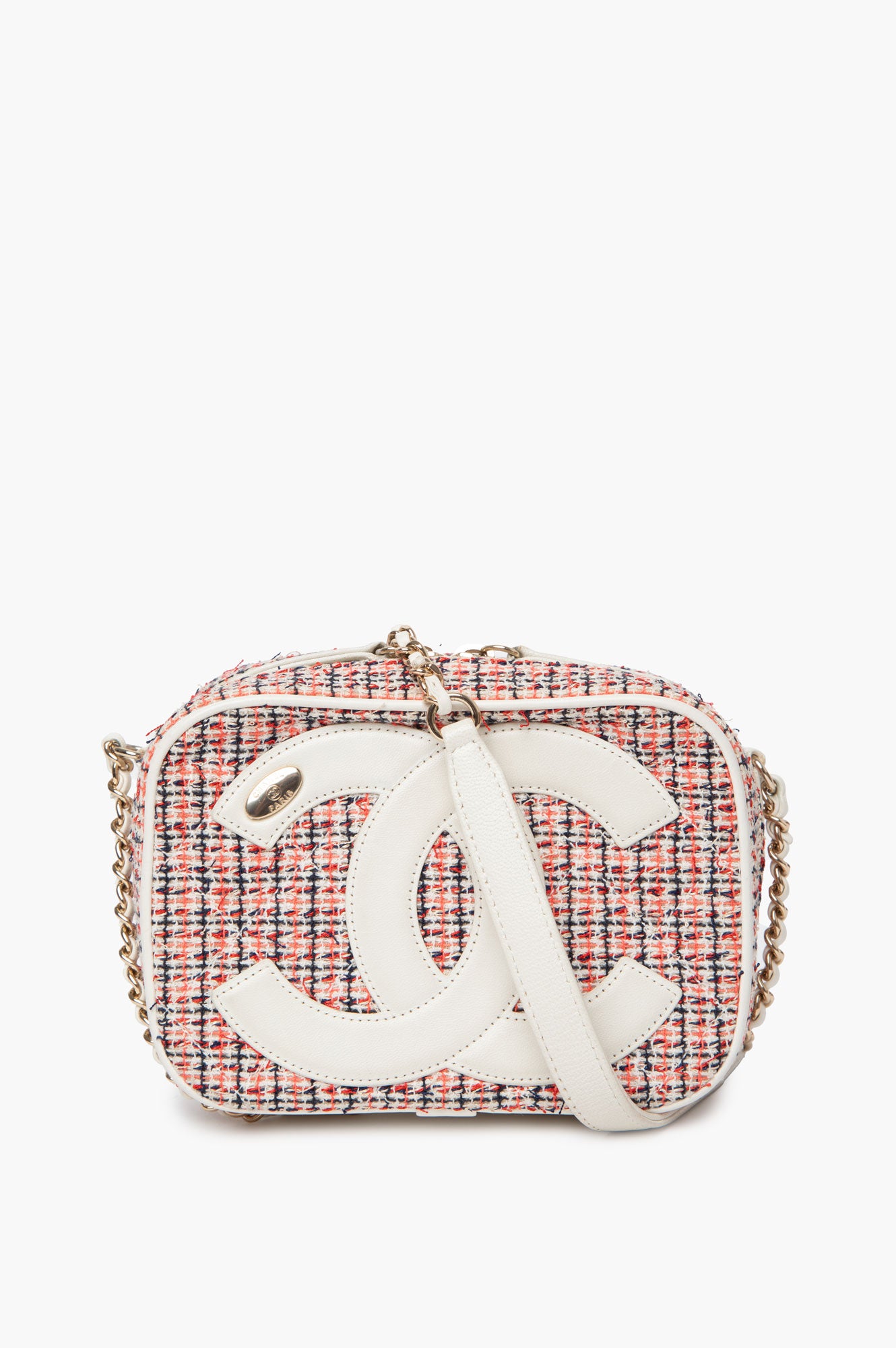 Chanel Multi-Color Tweed CC Logo Mania Camera Bag