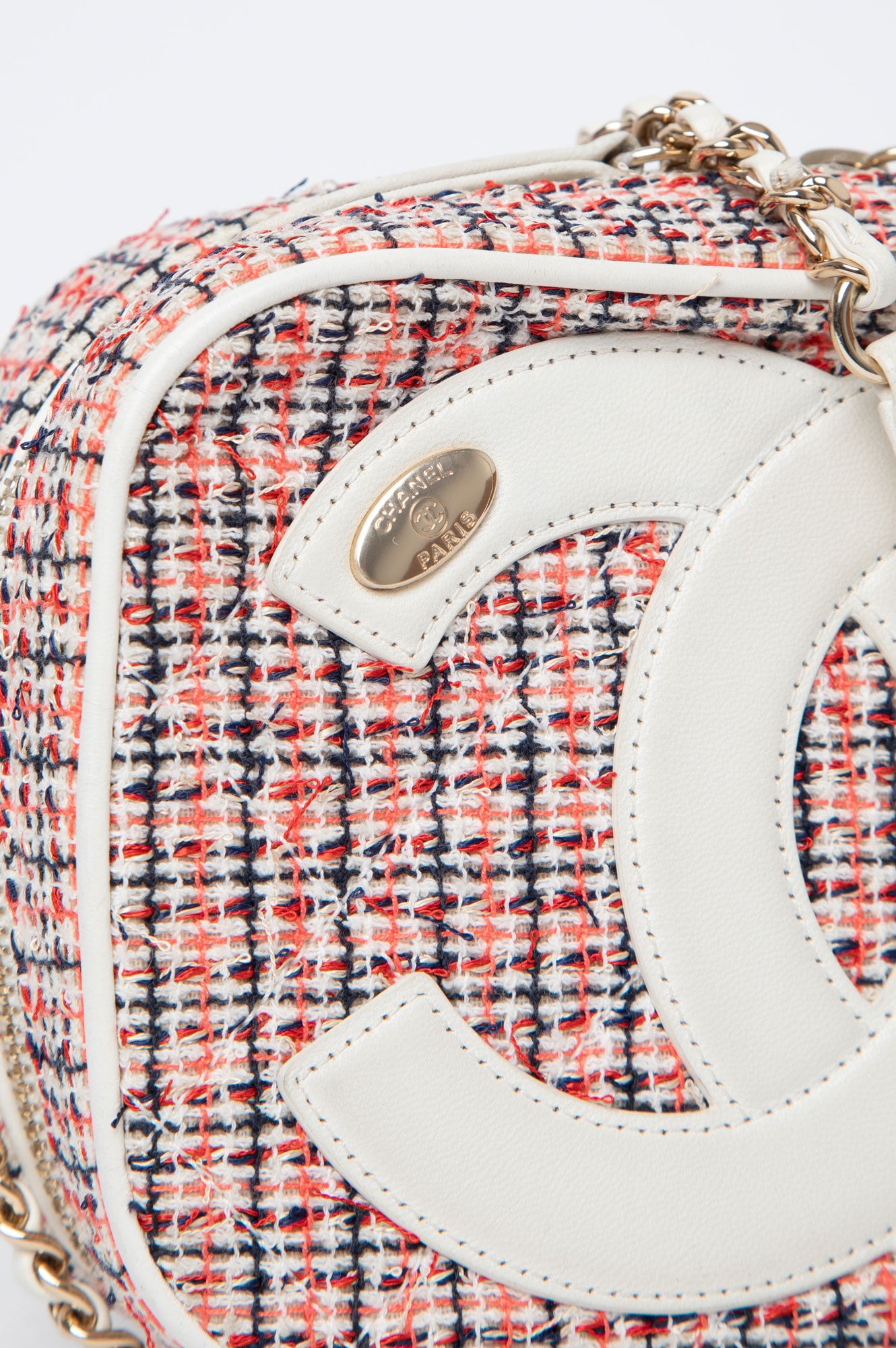 Chanel Multi-Color Tweed CC Logo Mania Camera Bag