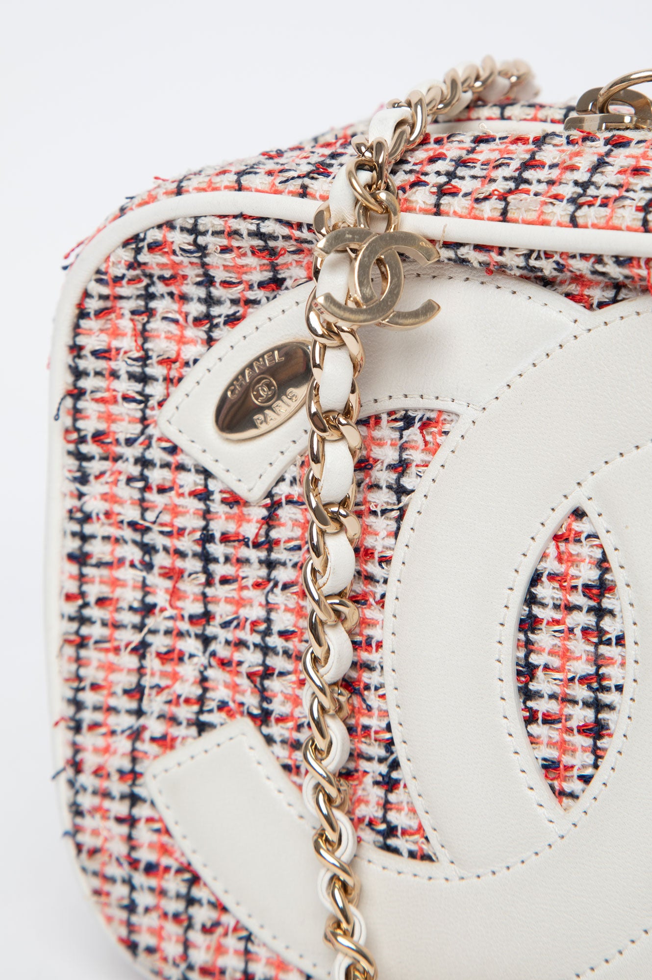 Chanel Multi-Color Tweed CC Logo Mania Camera Bag