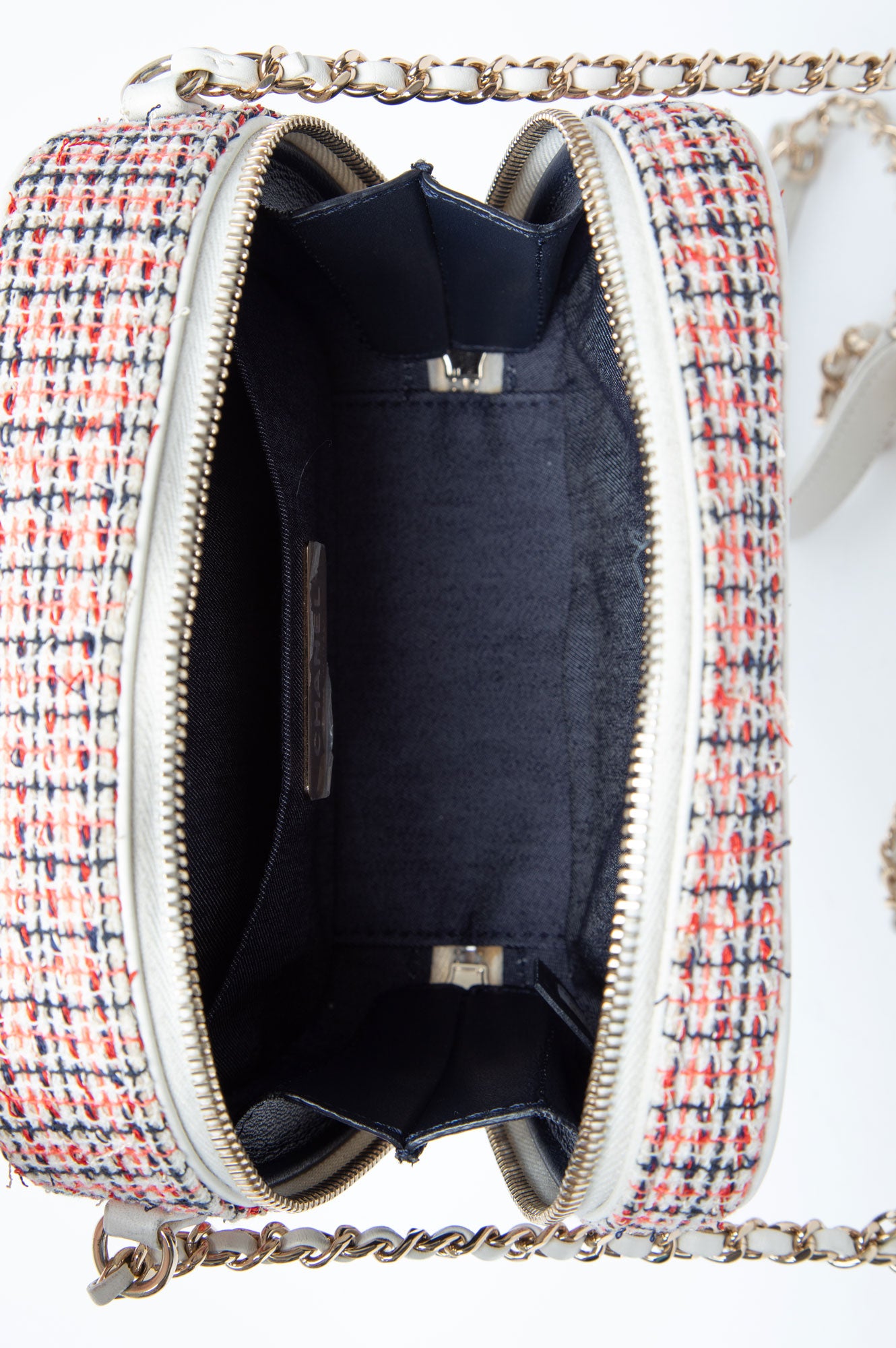 Chanel Multi-Color Tweed CC Logo Mania Camera Bag