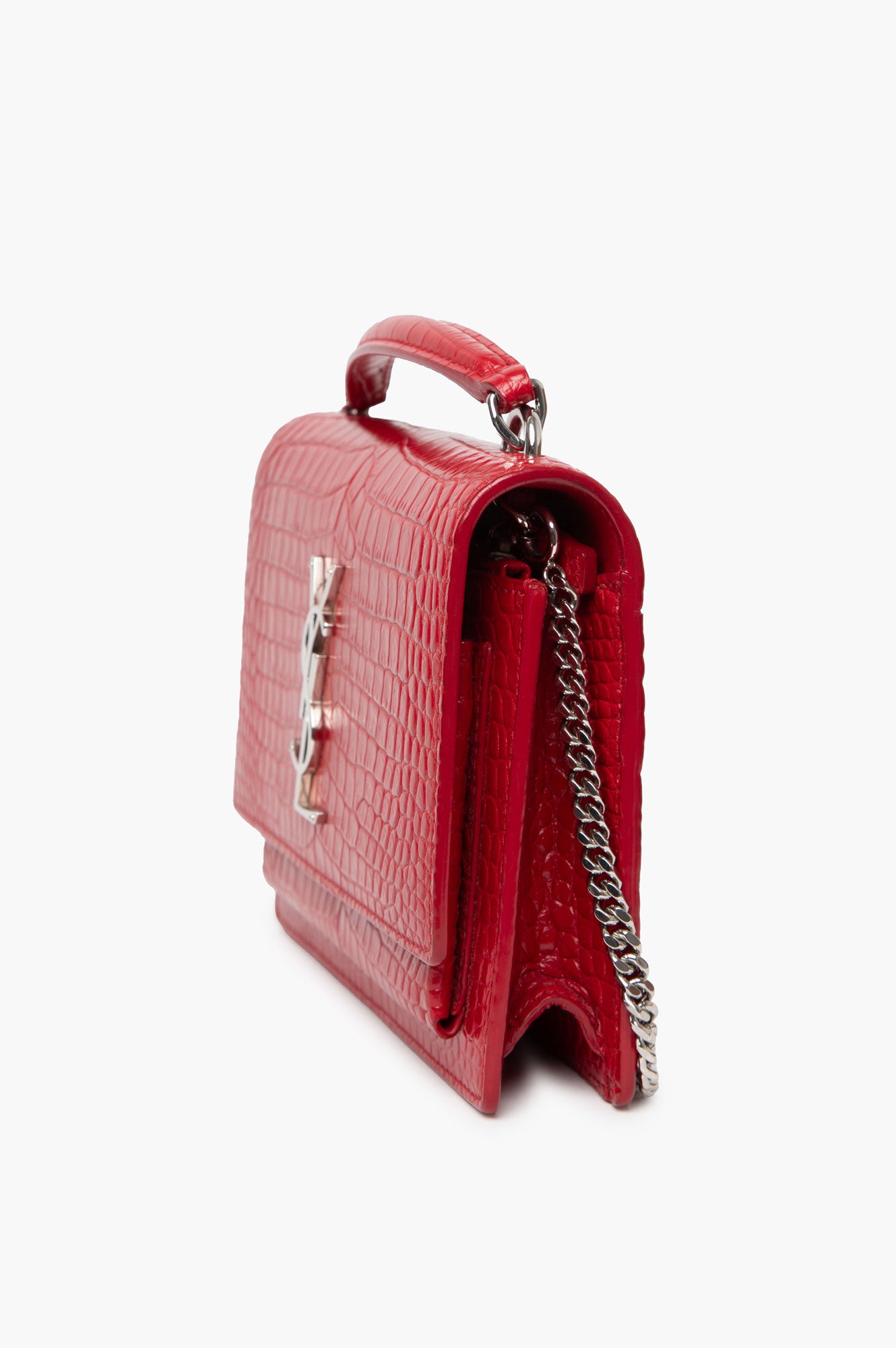 Saint Laurent Red Embossed Sunset in Small