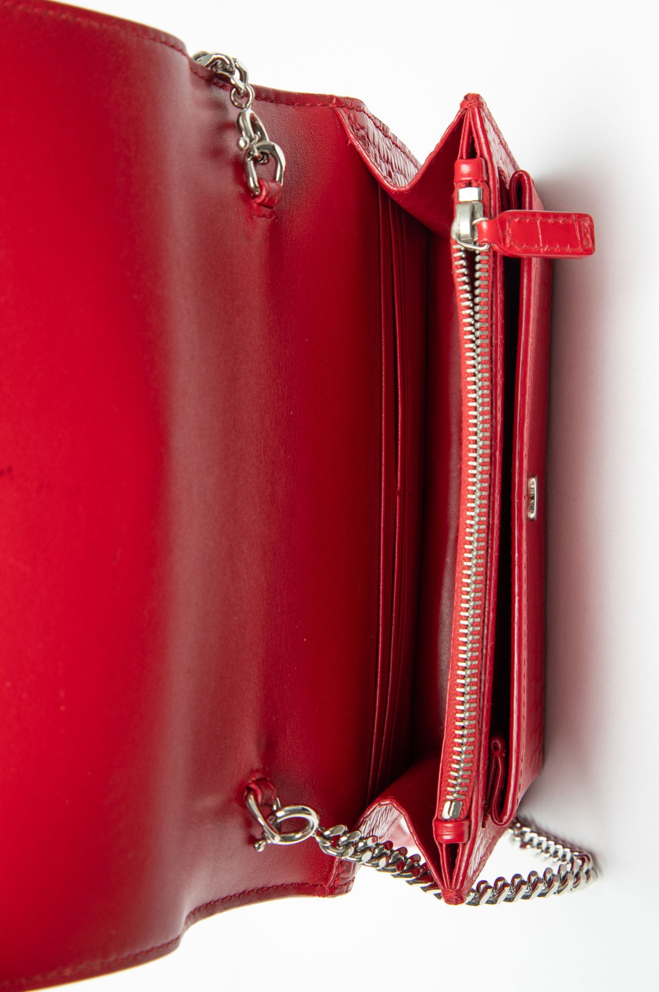 Saint Laurent Red Embossed Sunset in Small