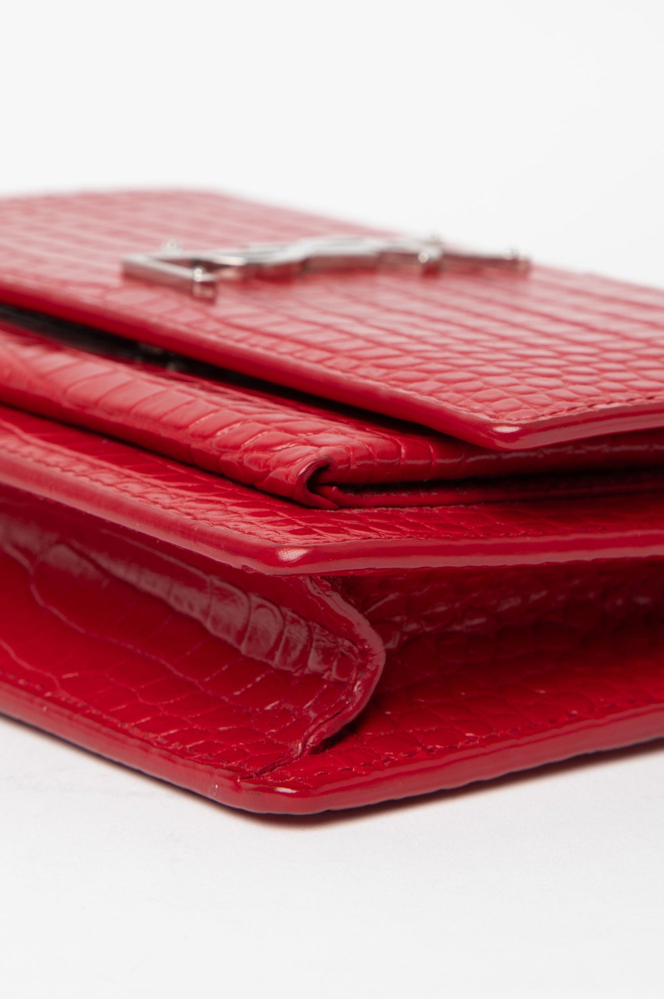 Saint Laurent Red Embossed Sunset in Small