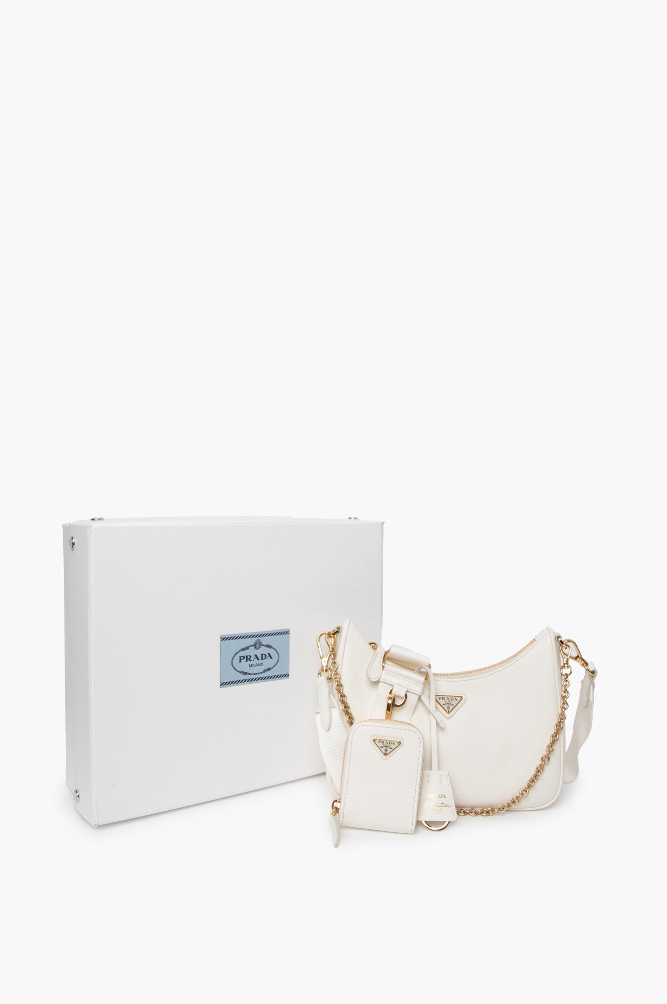 Prada Saffiano Re-edition White Bag