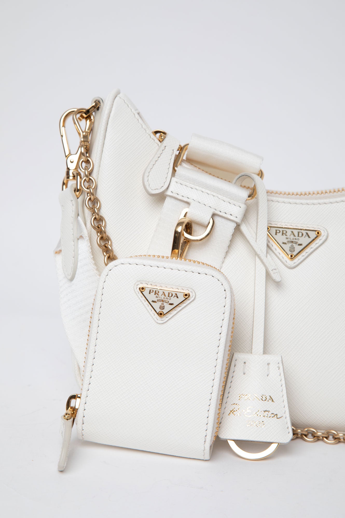 Prada Saffiano Re-edition White Bag