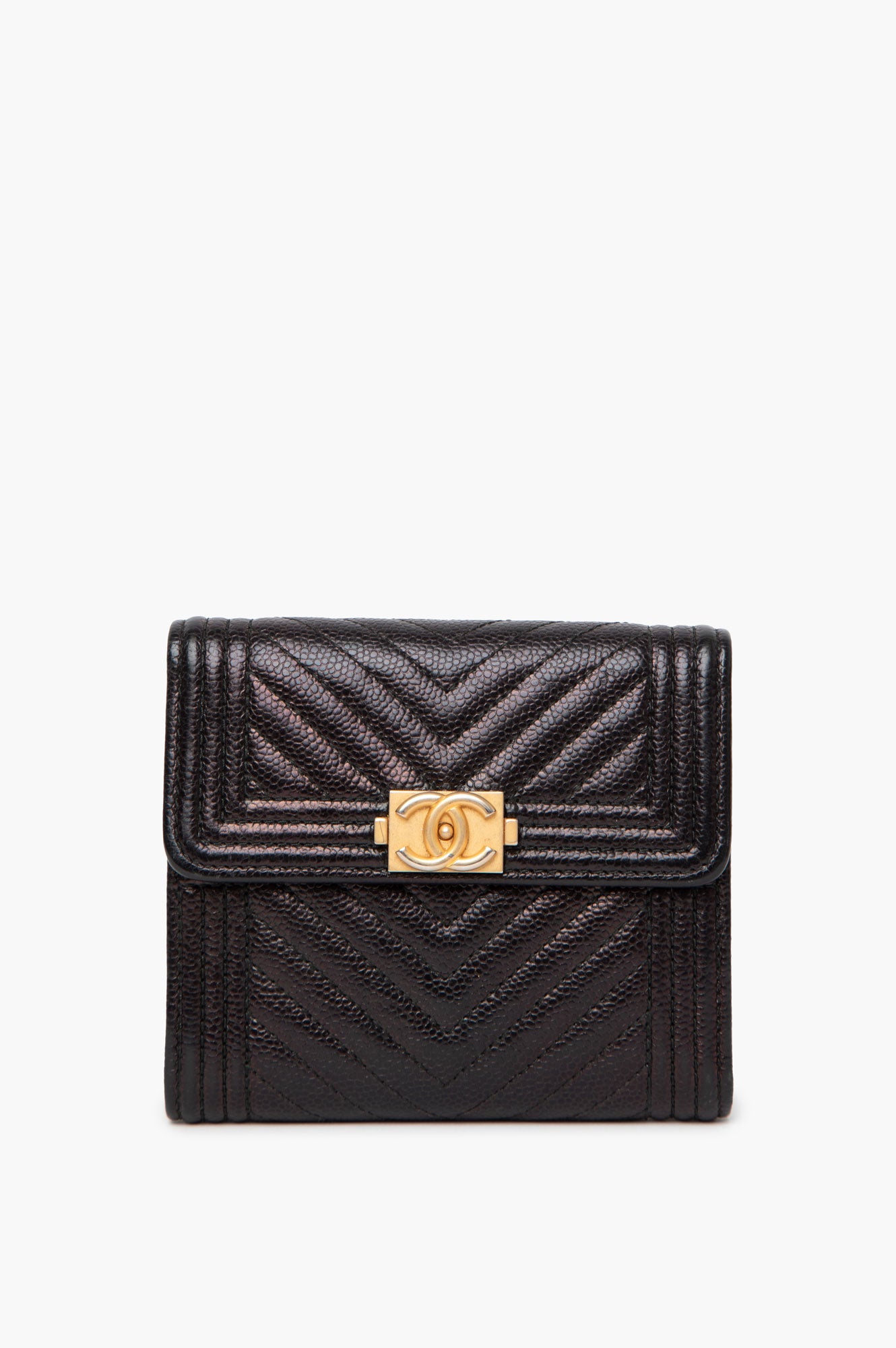 Chanel Black Caviar Boy Wallet