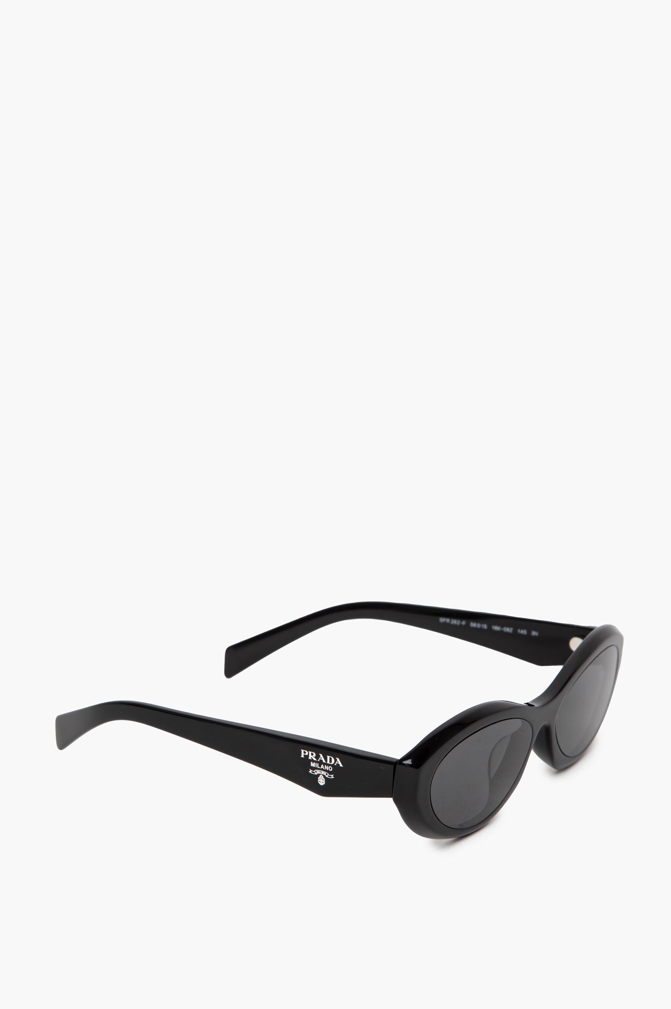 Prada PR 26ZS Black Narrow Oval Sunglasses