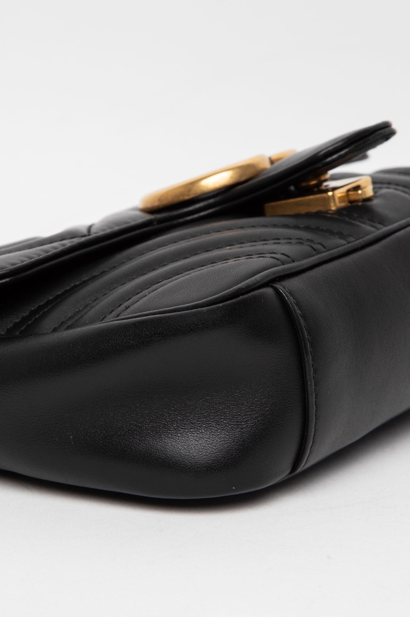 Gucci Small GG Marmont Black Leather Bag