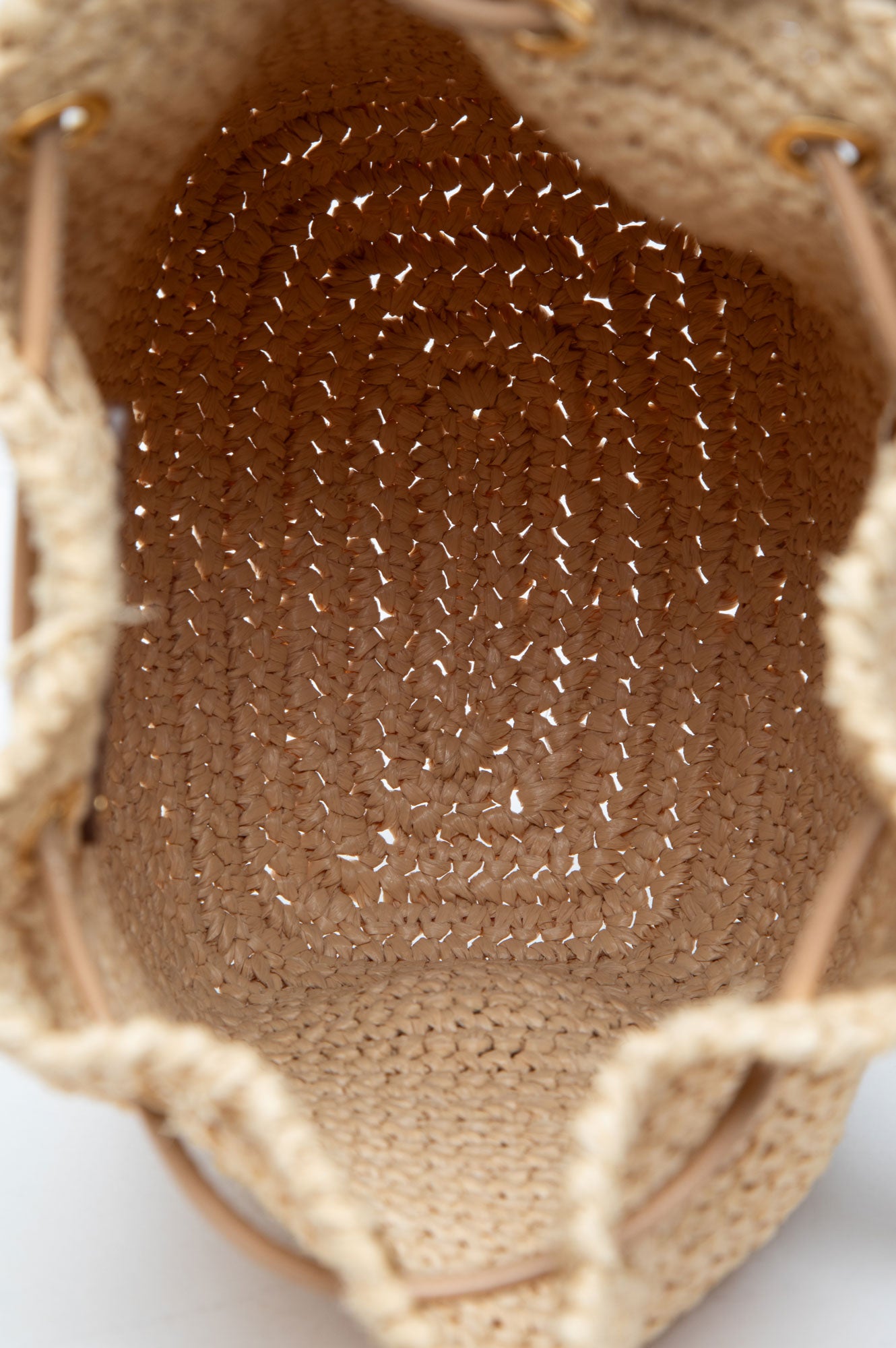 Prada Mini Crochet Raffia Bucket Bag