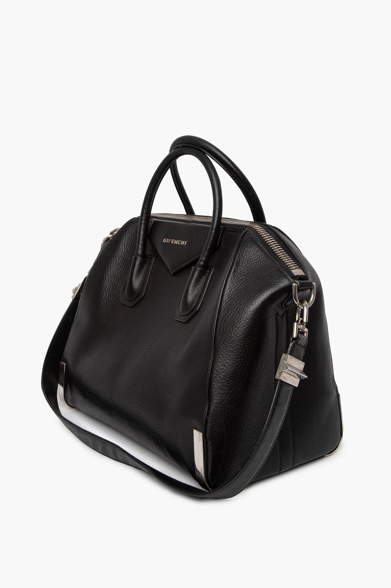 Givenchy Medium Black Grained Leather Antigona Bag