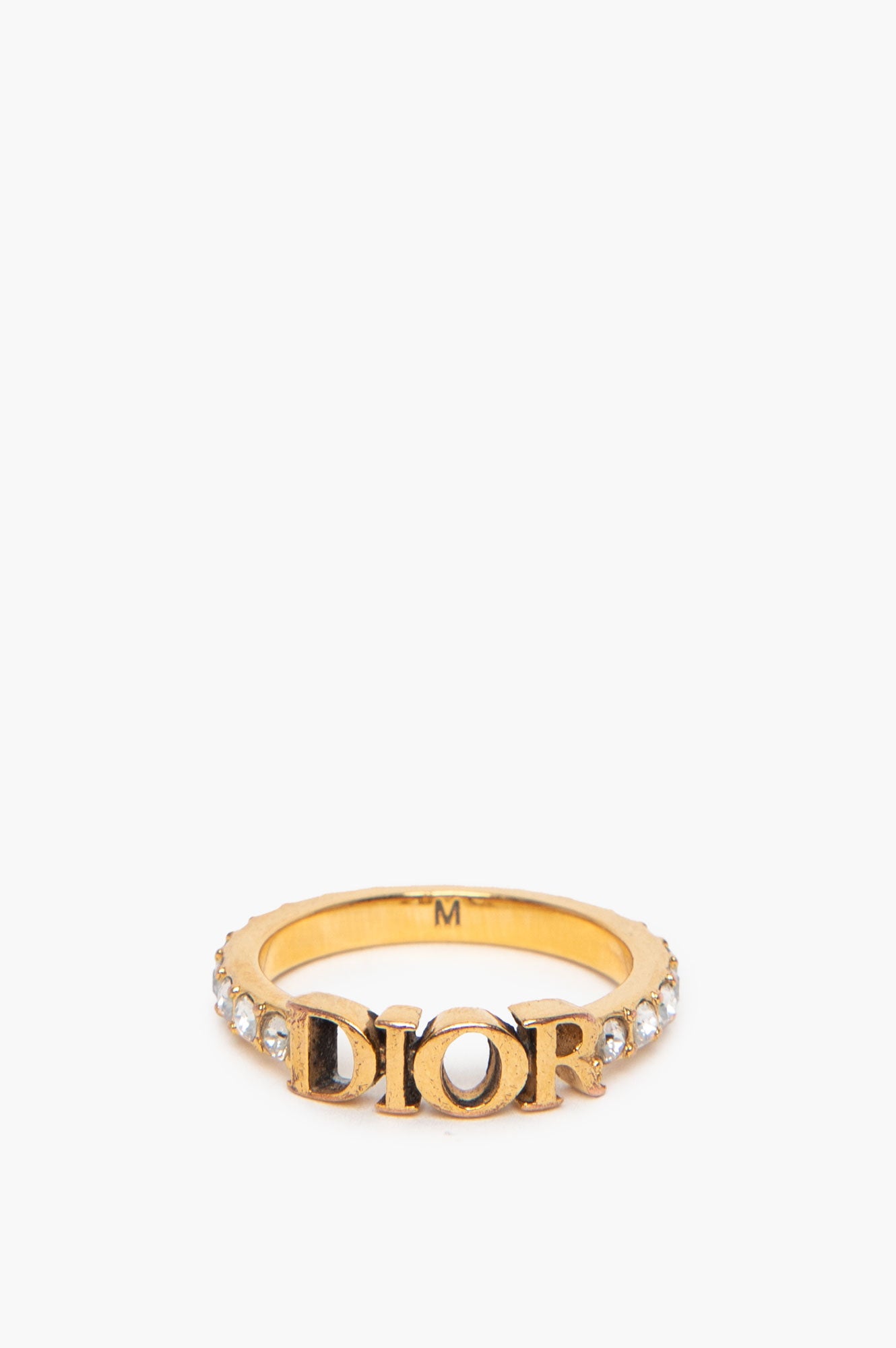 Christian Dior Dio(r)evolution Gold Plated Crystal Ring Size 6.25