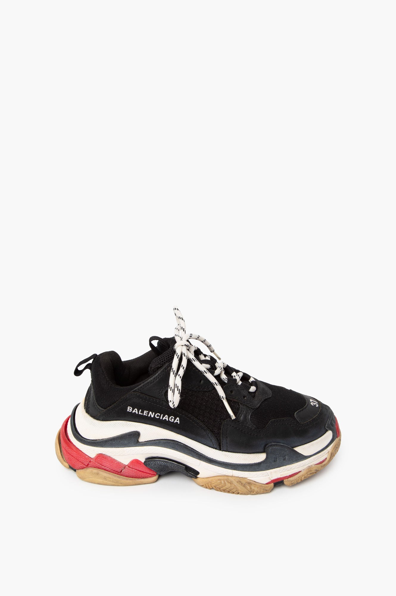 Balenciaga Triple S Mesh, Faux Suede and Faux Leather Sneakers Size 37C