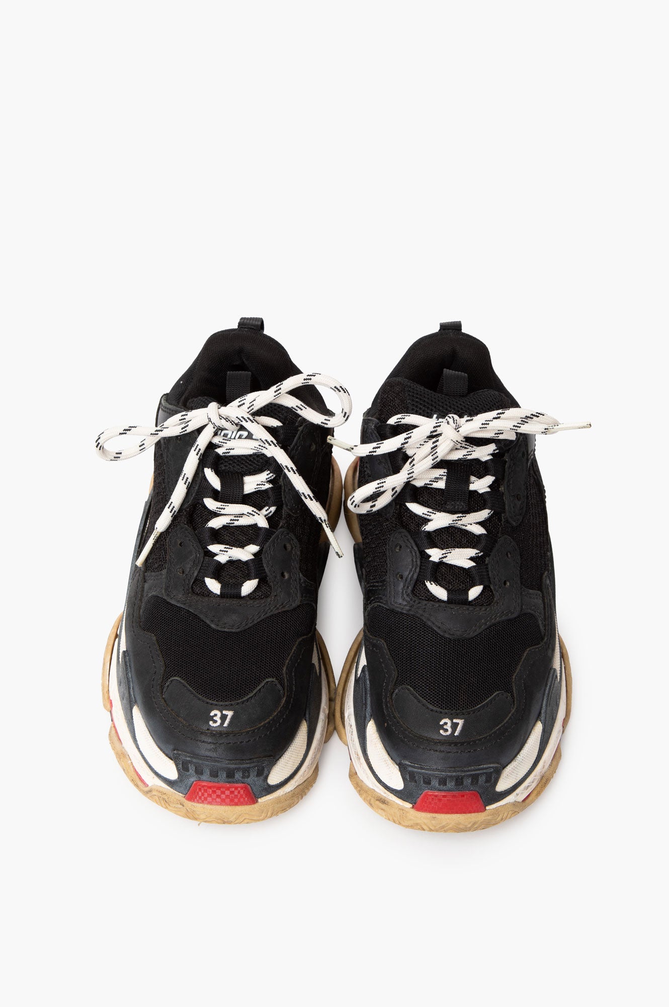 Balenciaga Triple S Mesh, Faux Suede and Faux Leather Sneakers Size 37C