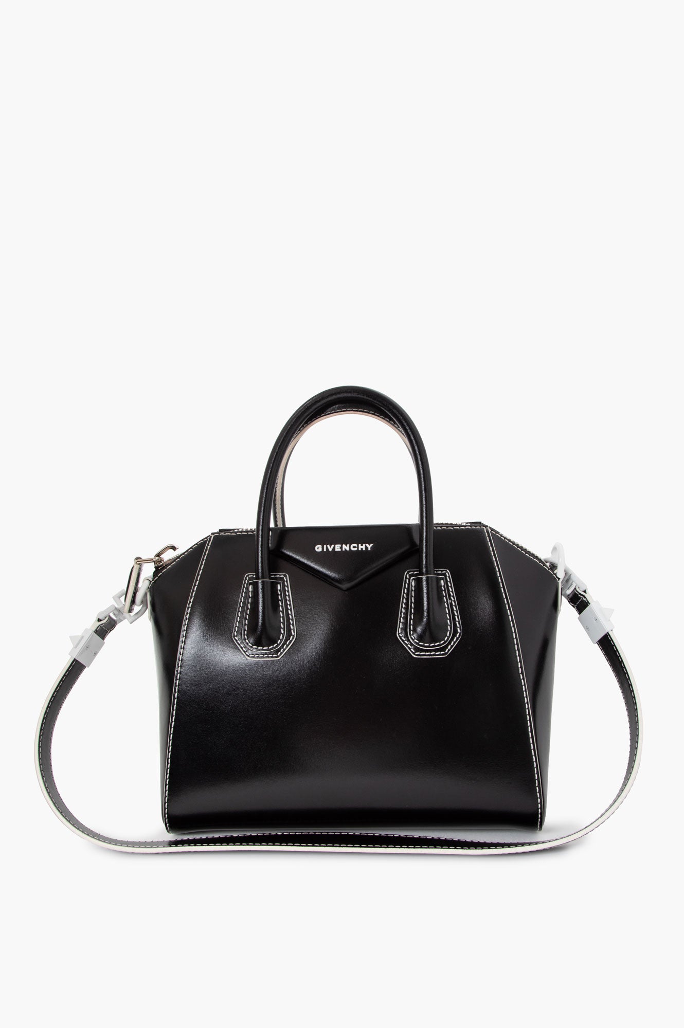 Givenchy Small Black Leather Contrast Stitching Antigona