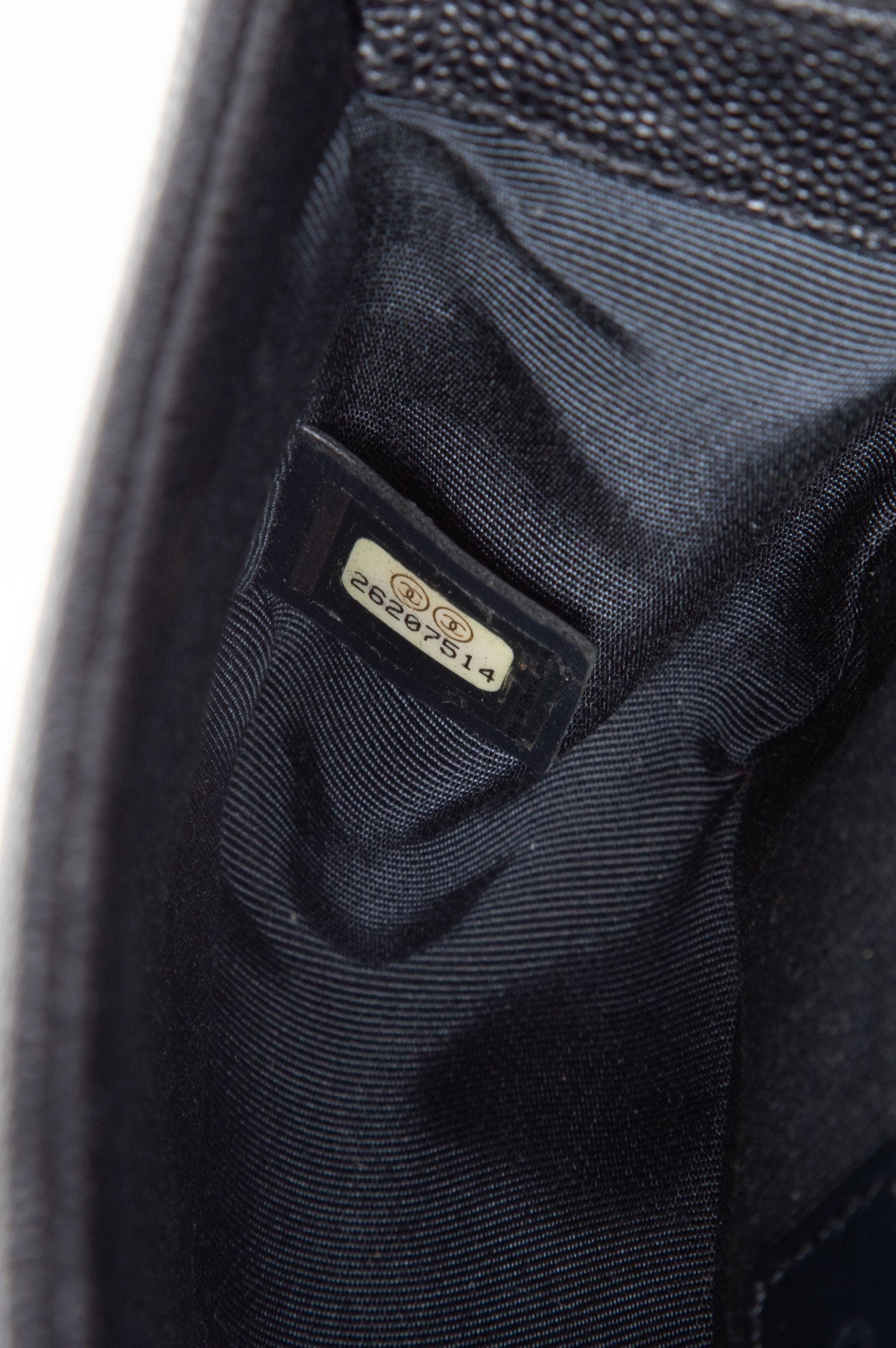 Chanel Black Chevron Caviar Small Boy Flap Bag