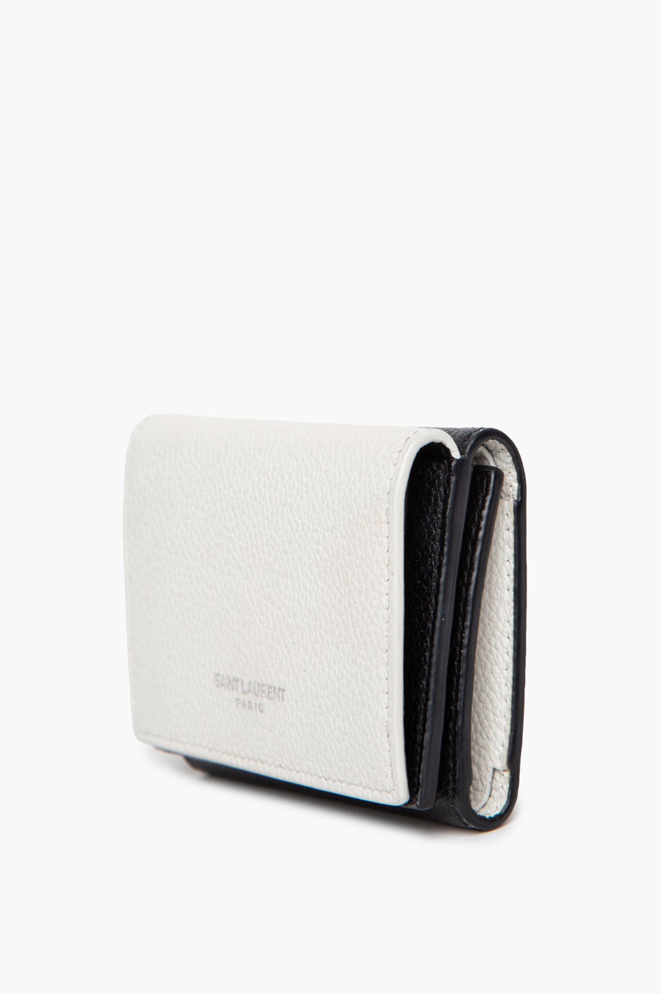 Saint Laurent White/Black Trifold Wallet