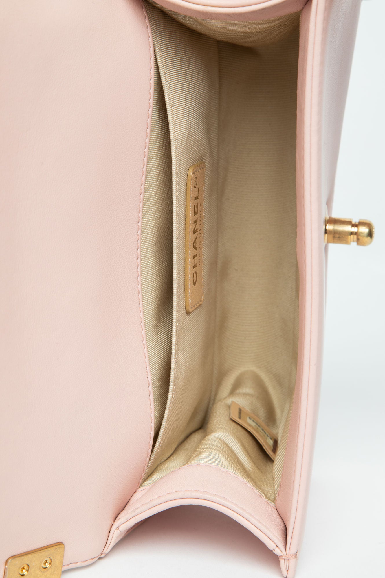 Chanel Pink Small Boy Bag With Gold Chain Embroidery