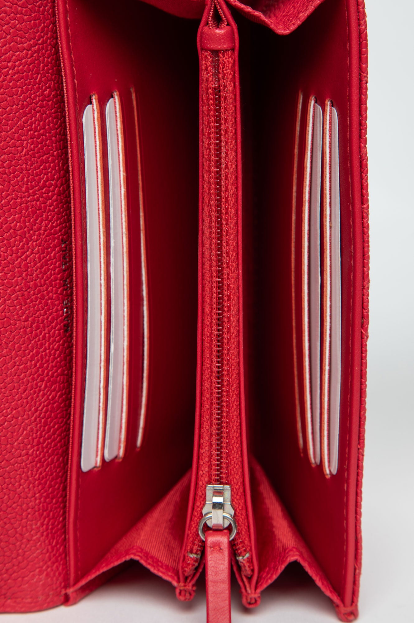 Chanel Cherry Red Caviar Boy Flap Wallet