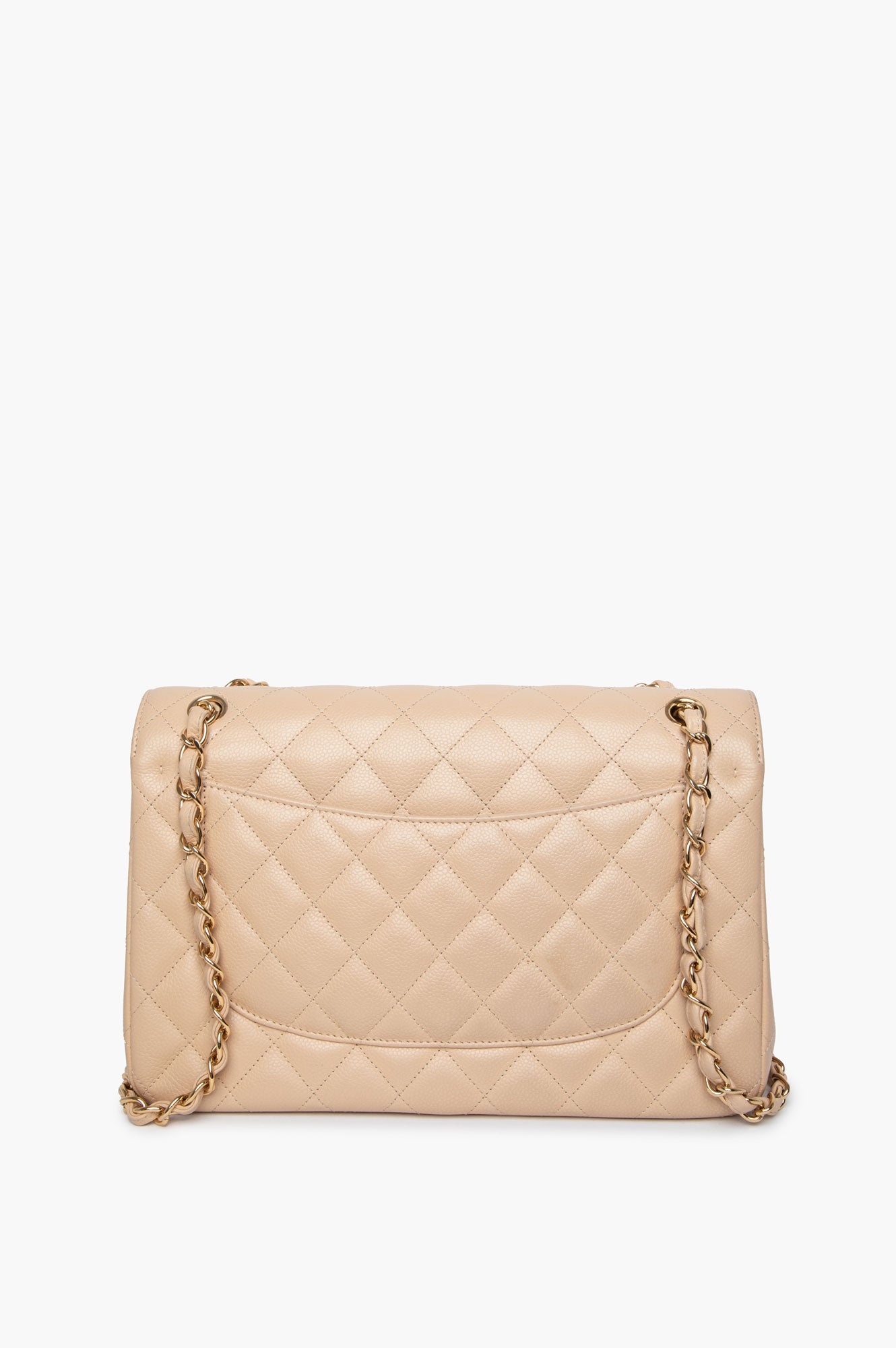 Chanel Beige Caviar Jumbo Classic Double Flap Bag