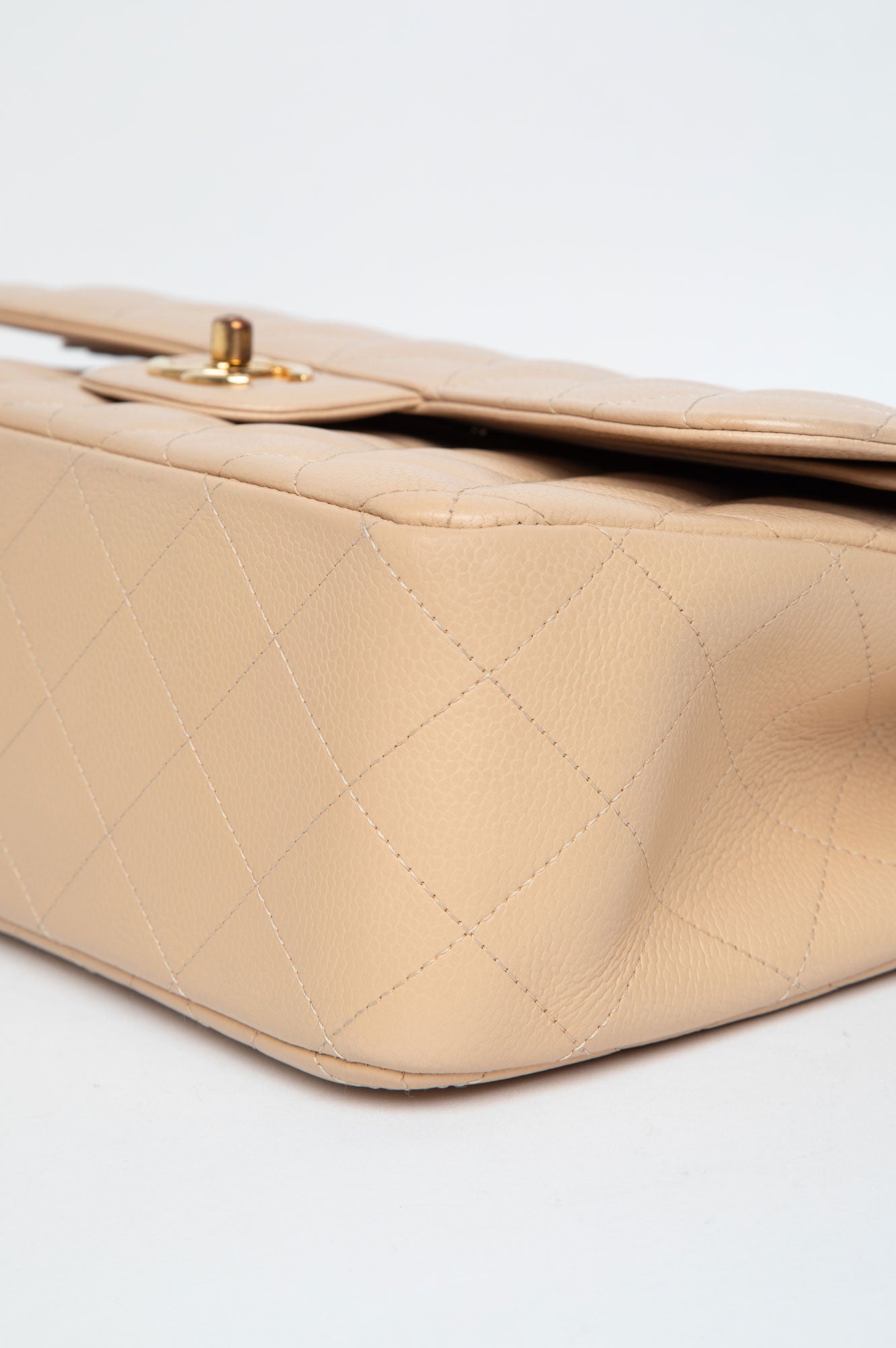 Chanel Beige Caviar Jumbo Classic Double Flap Bag