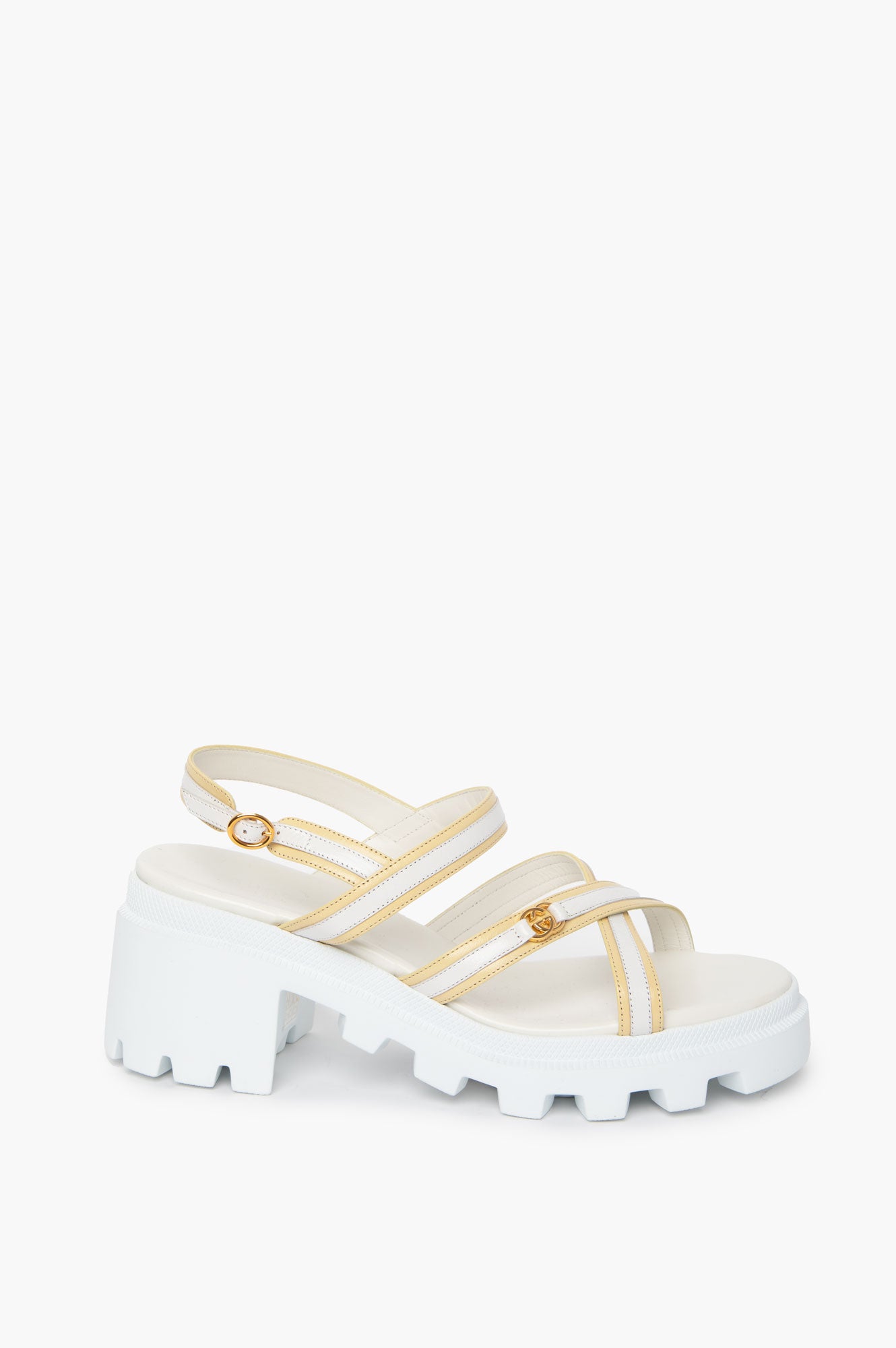 Gucci White GG Interlocking Sandals Size 40