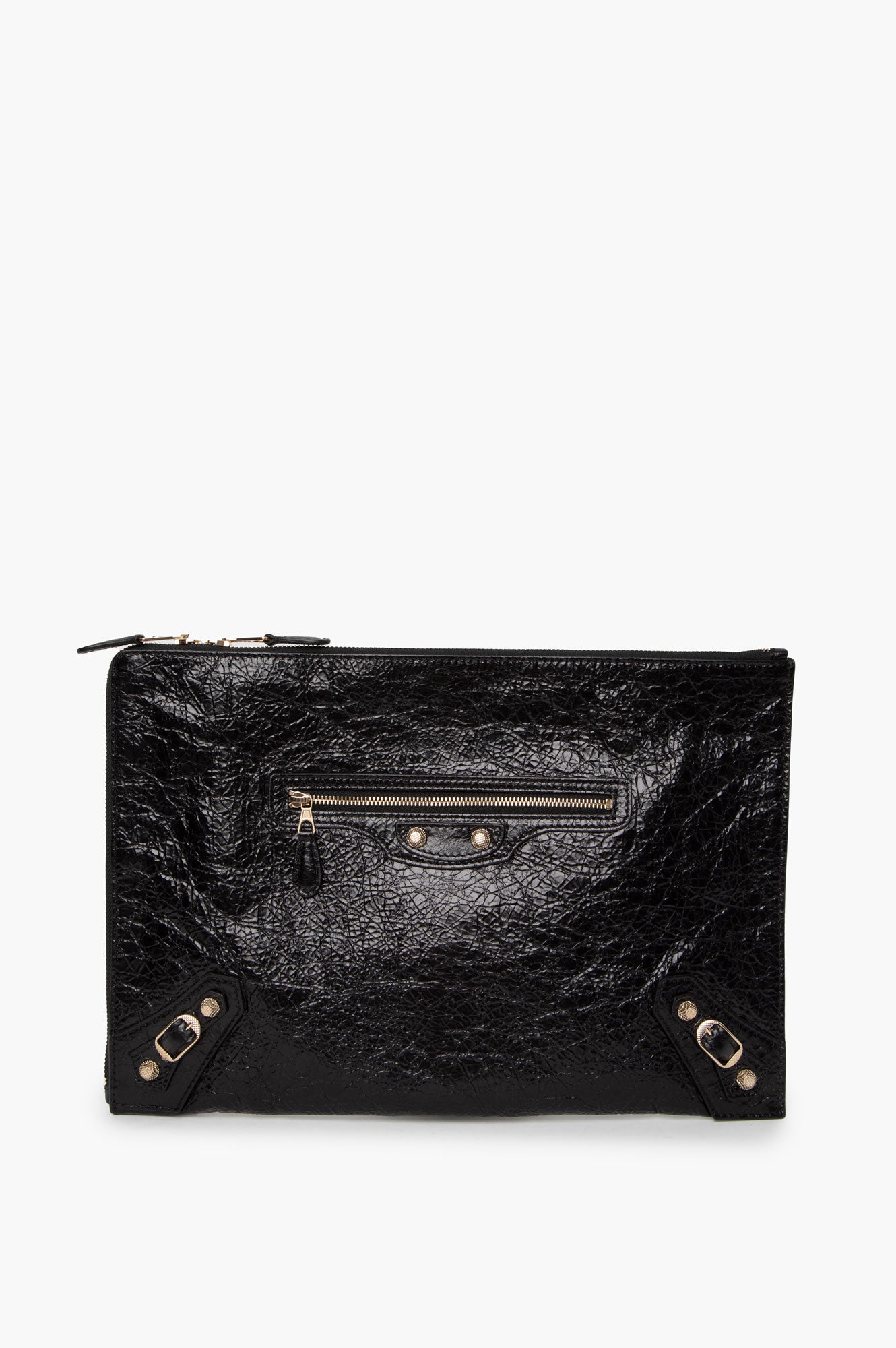 Balenciaga Black Motocross Clutch