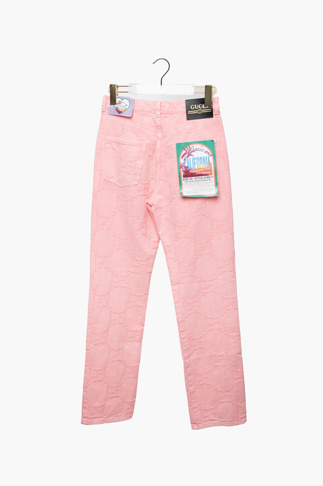 Gucci Pink Monogram Jeans Size 25