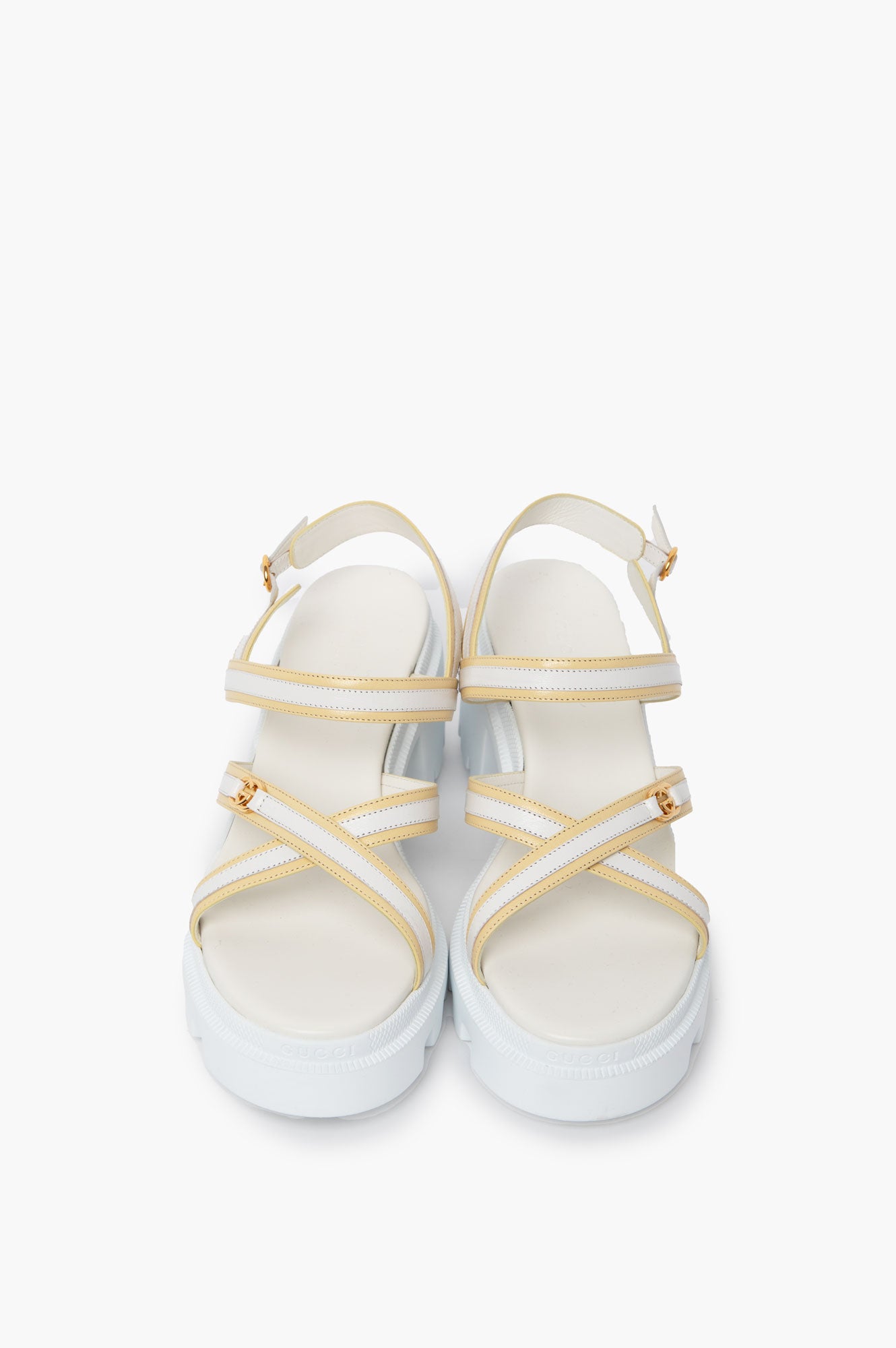 Gucci White GG Interlocking Sandals Size 40