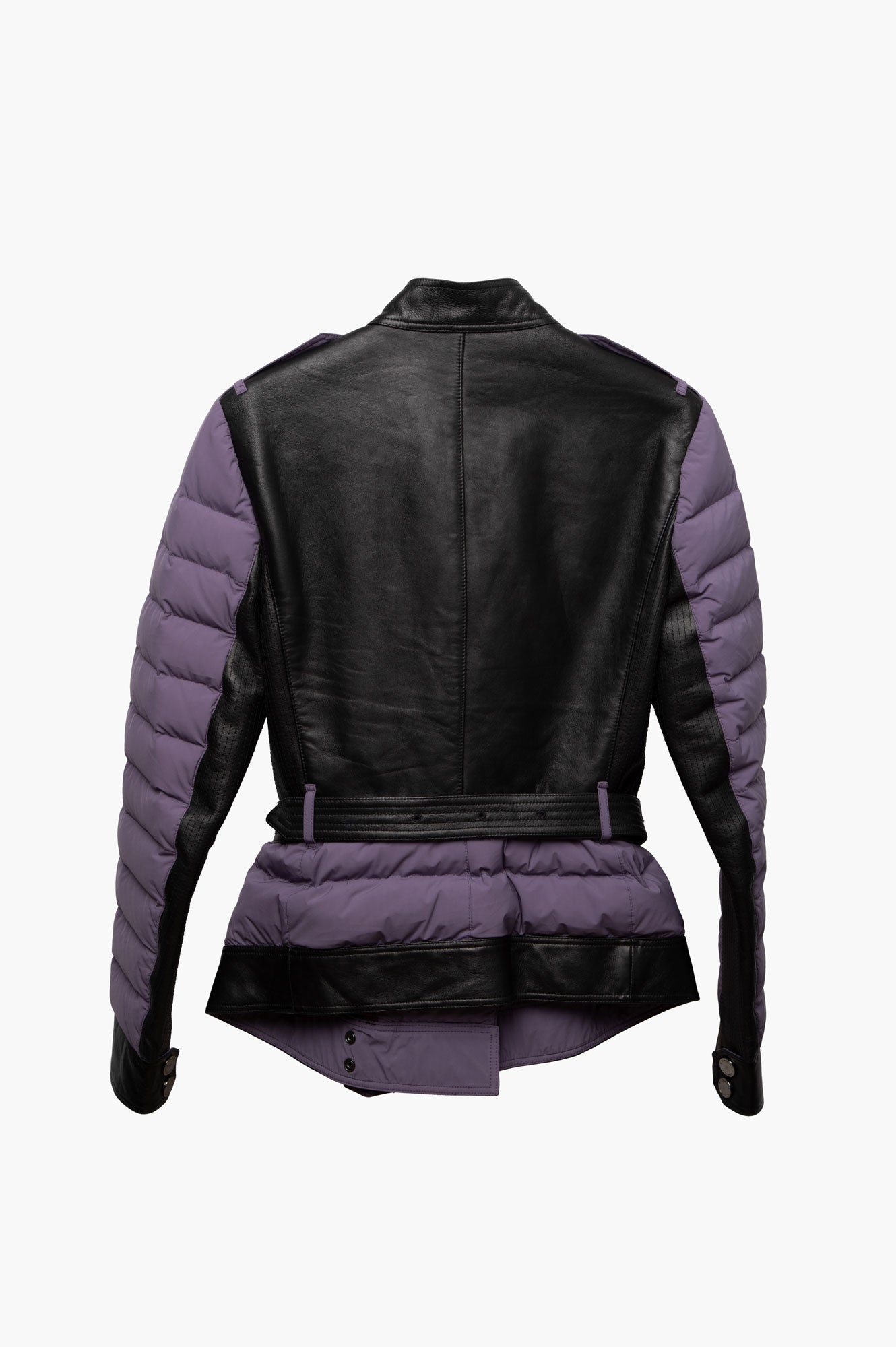 Burberry Purple Down Jacket With Leather Belt Size S