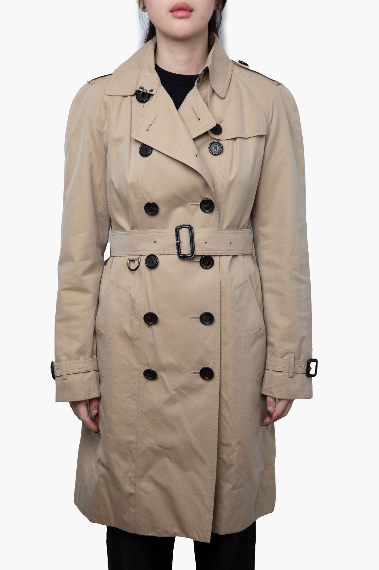 Burberry Beige Classic London Trench Coat Size 10
