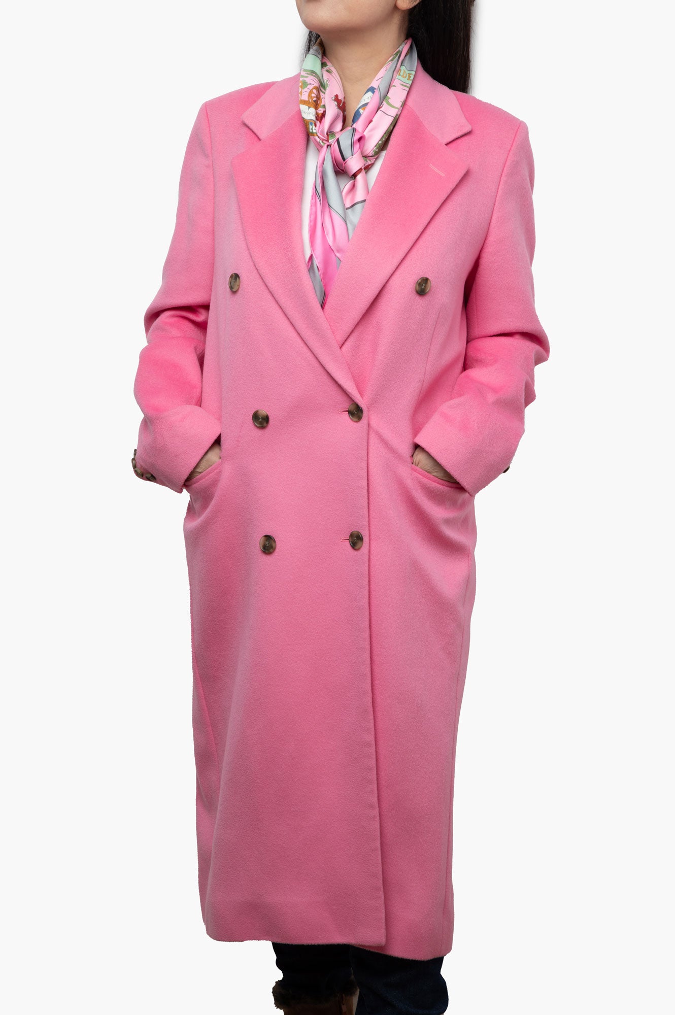 Boss Pink Cashmere Coat Size 42