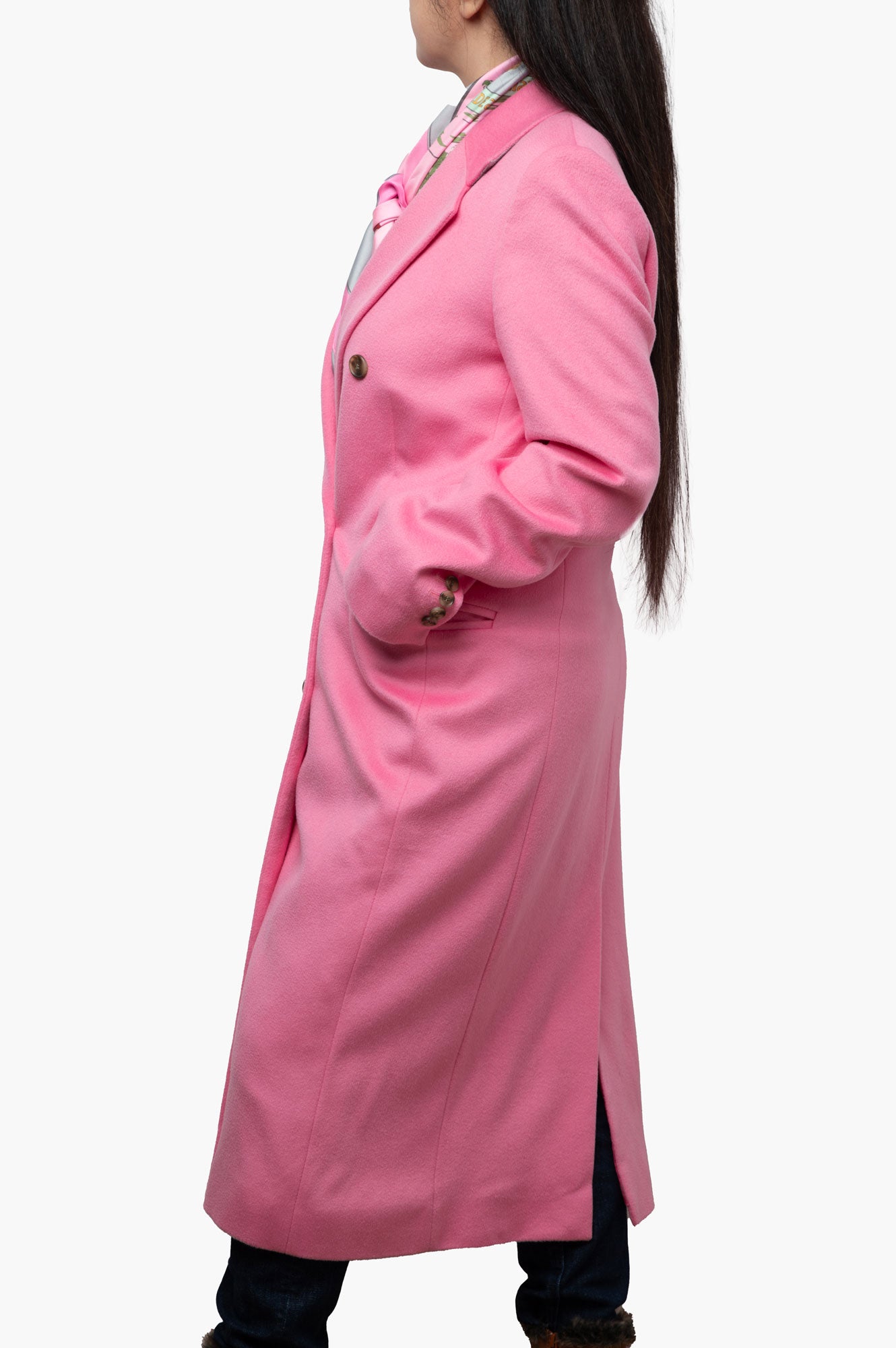 Boss Pink Cashmere Coat Size 42