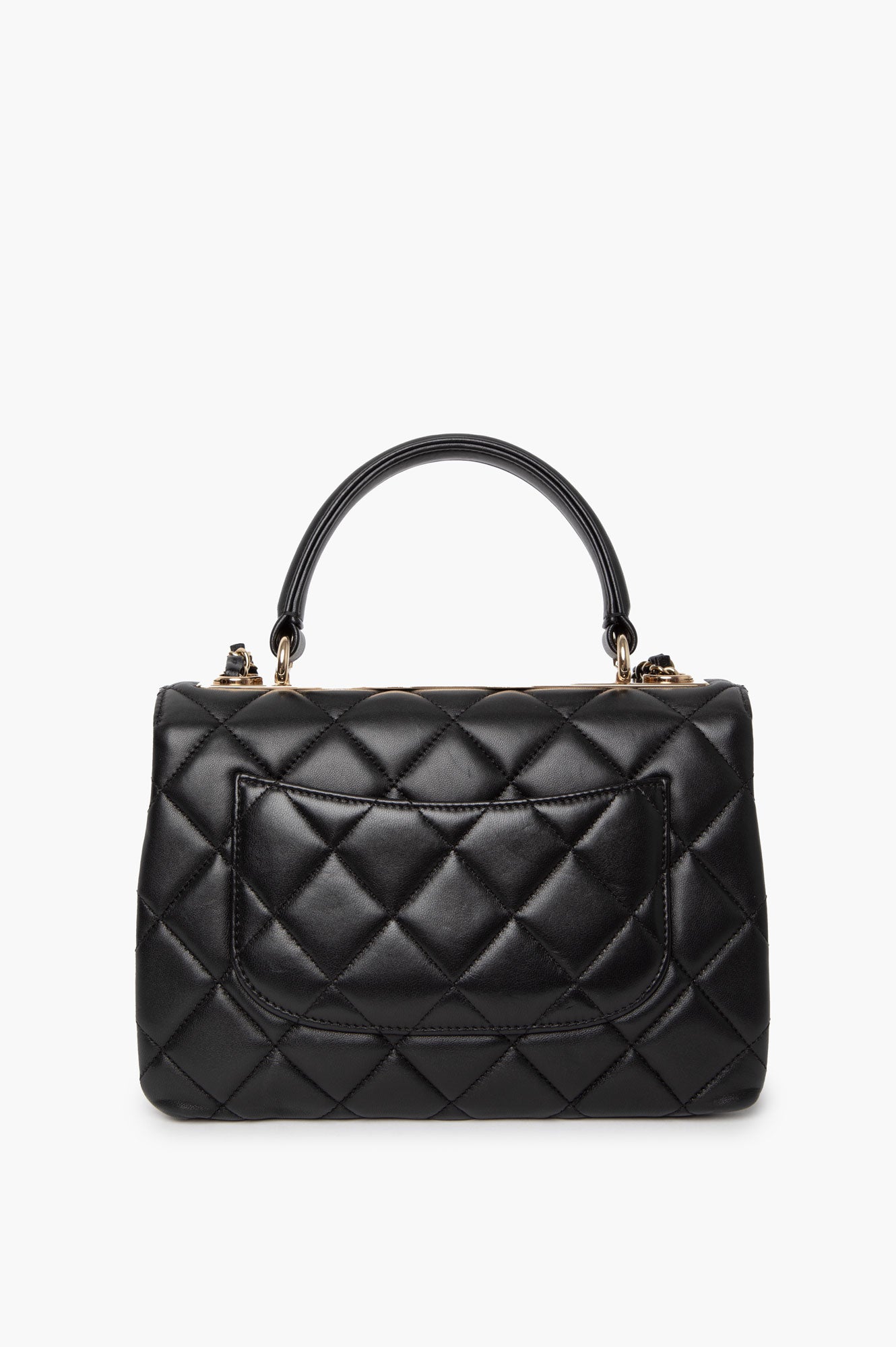 Chanel Black Lambskin Trendy CC Top Handle Bag