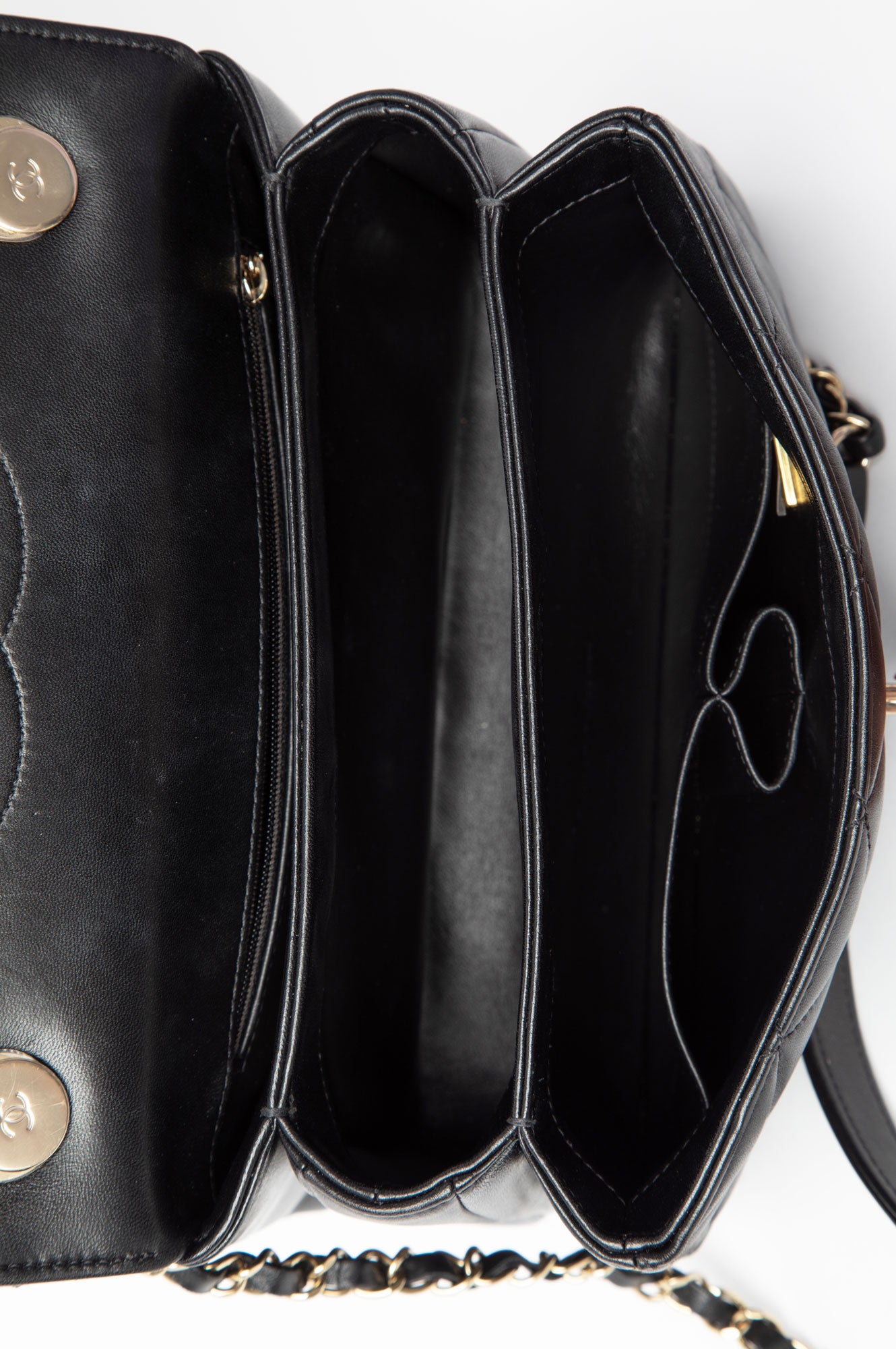 Chanel Black Lambskin Trendy CC Top Handle Bag