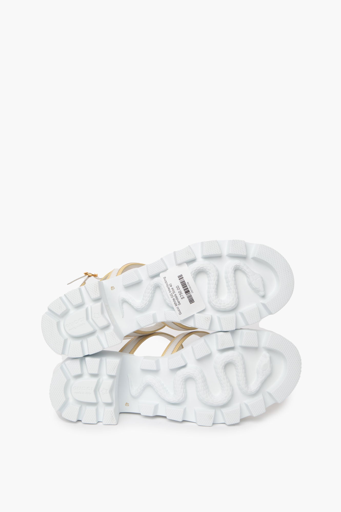 Gucci White GG Interlocking Sandals Size 40