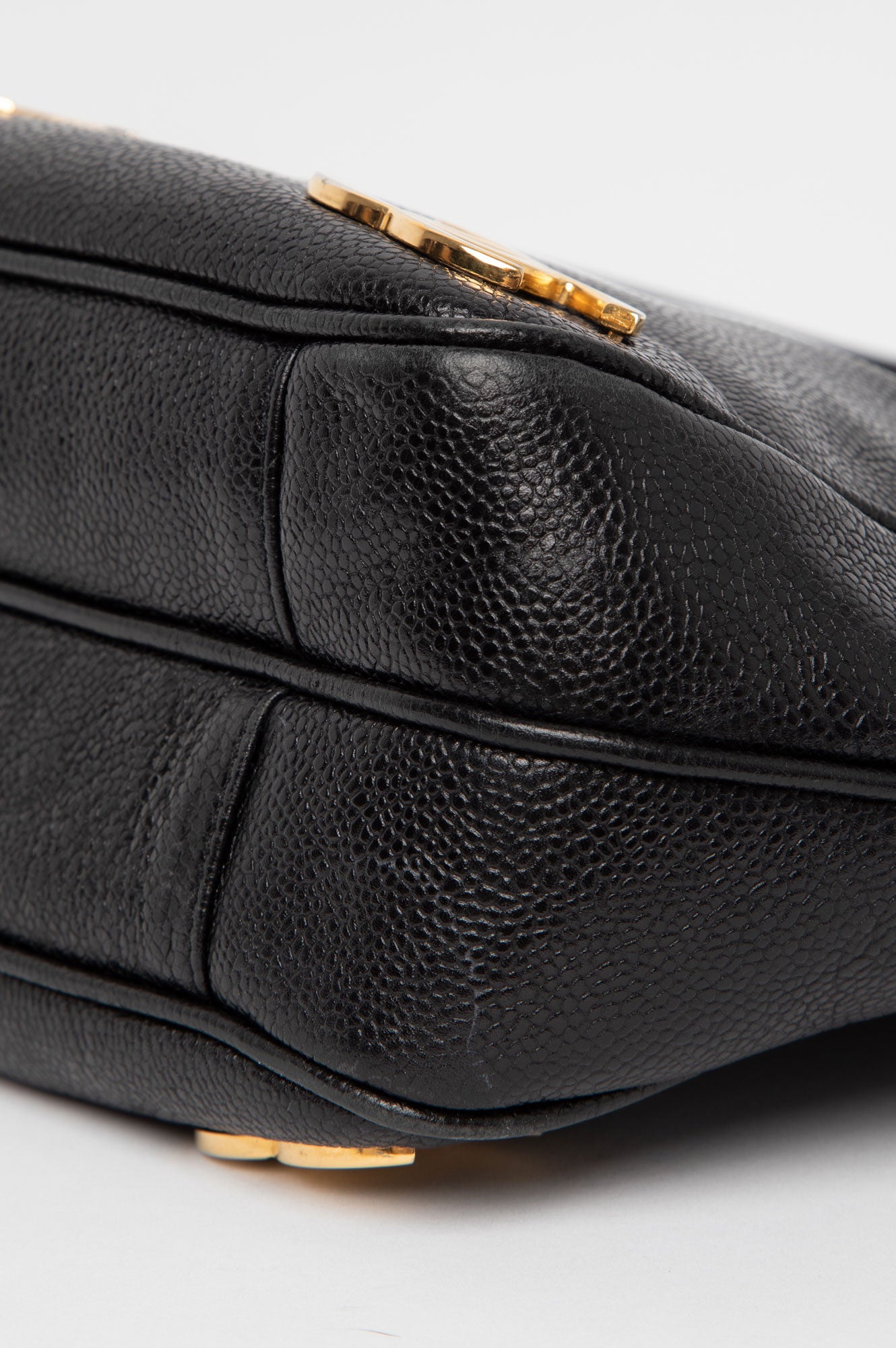 Chanel Black Caviar Triple CC Logo Tote Bag