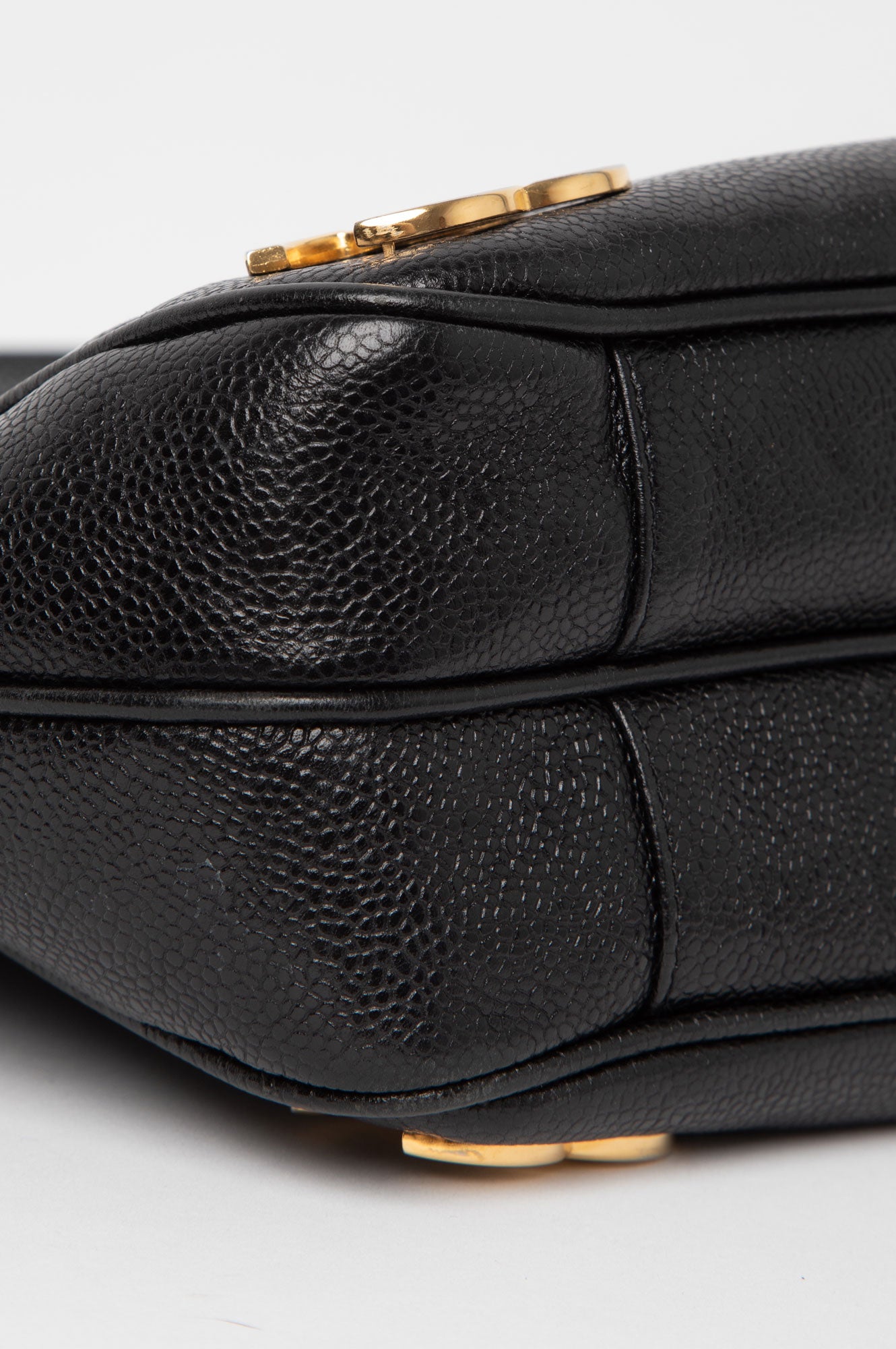 Chanel Black Caviar Triple CC Logo Tote Bag