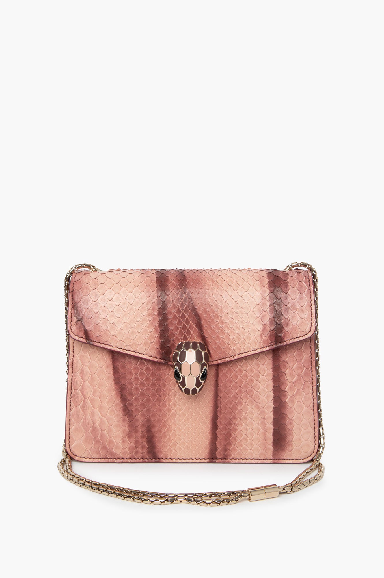 Bvlgari Pink Pathon Leather Bag